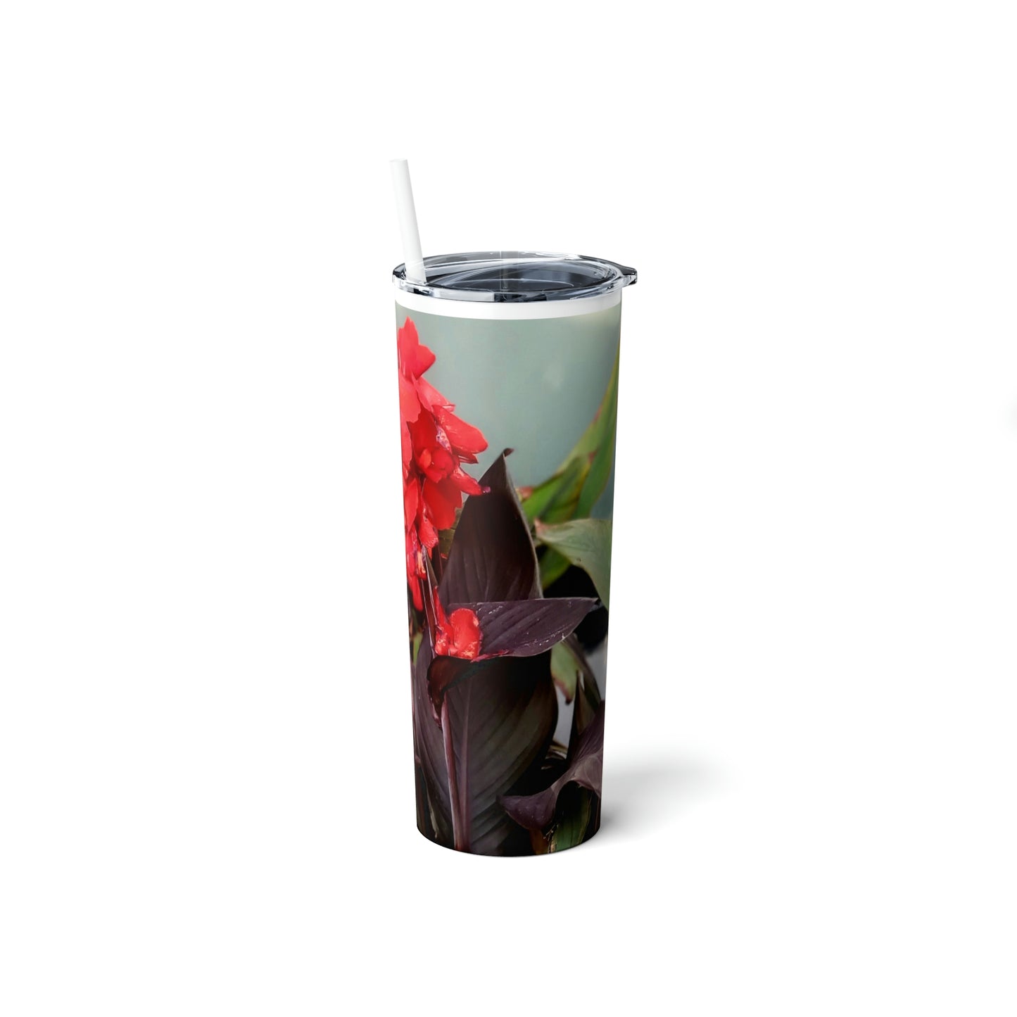 Red Canna | Skinny Steel Tumbler with Straw 20oz | High Bloom Collection | Life By Ortavia