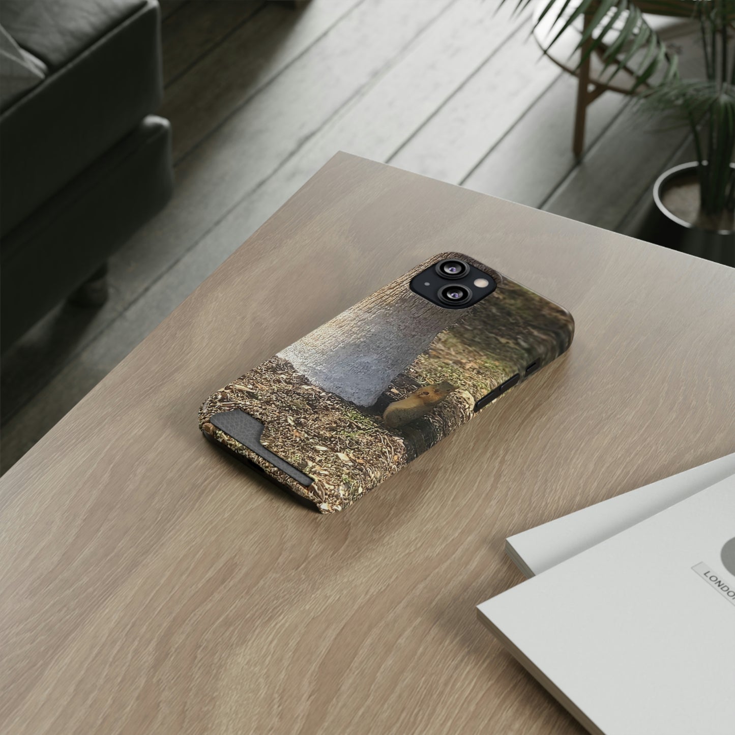 Squirrel and A Nut | Phone Case with Card Holder | Urban Geographic Collection | Life By Ortavia