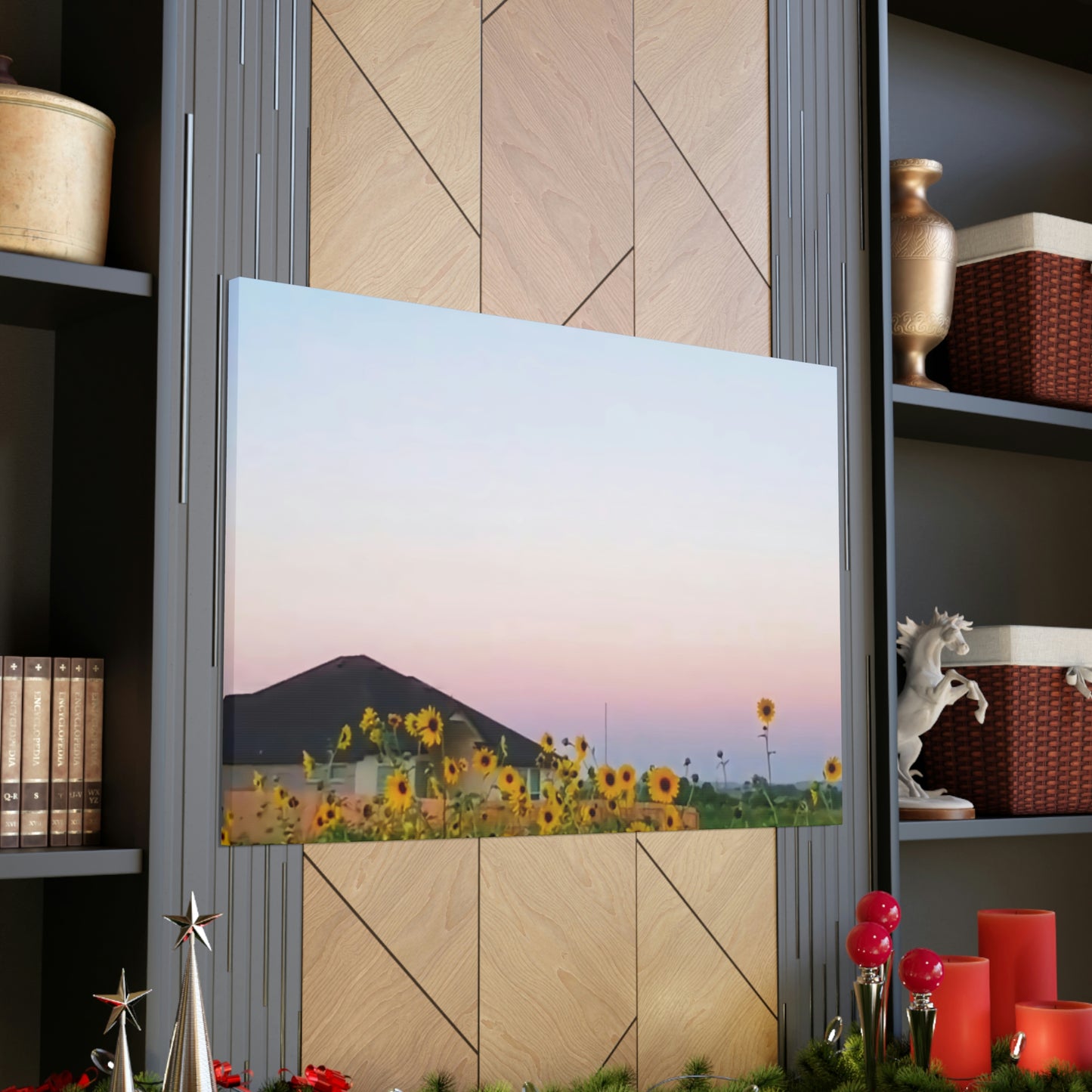 Sunflowers and a Rainbow Sky Canvas Gallery Wraps
