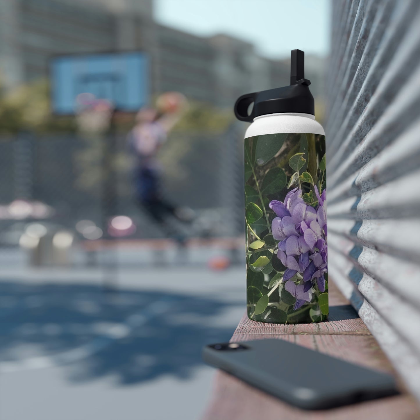 Purple Texas Mountain Laurel | Stainless Steel Water Bottle, Standard Lid