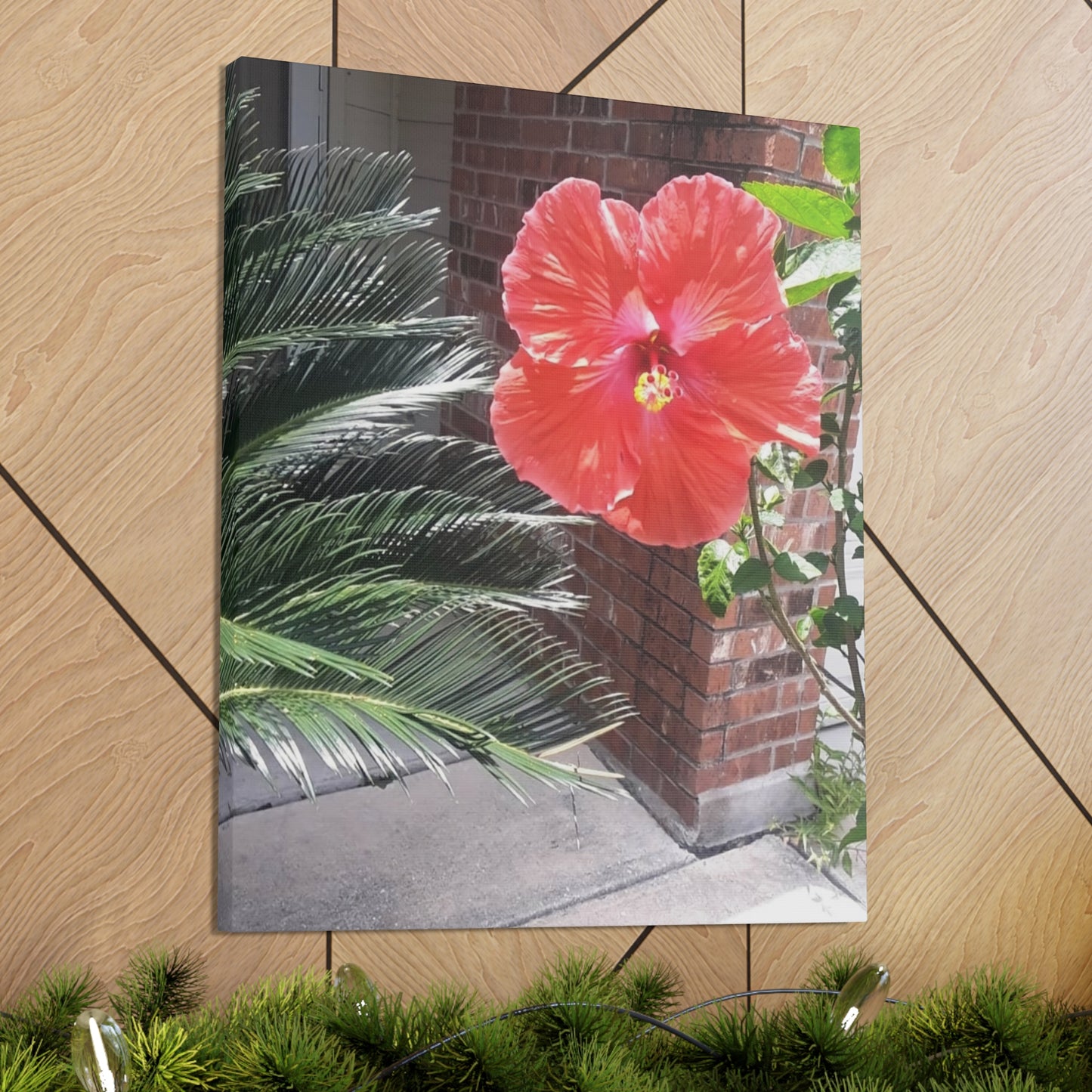 Art Prints & Wall Art, Gallery Canvas with Peach Hibiscus Flower