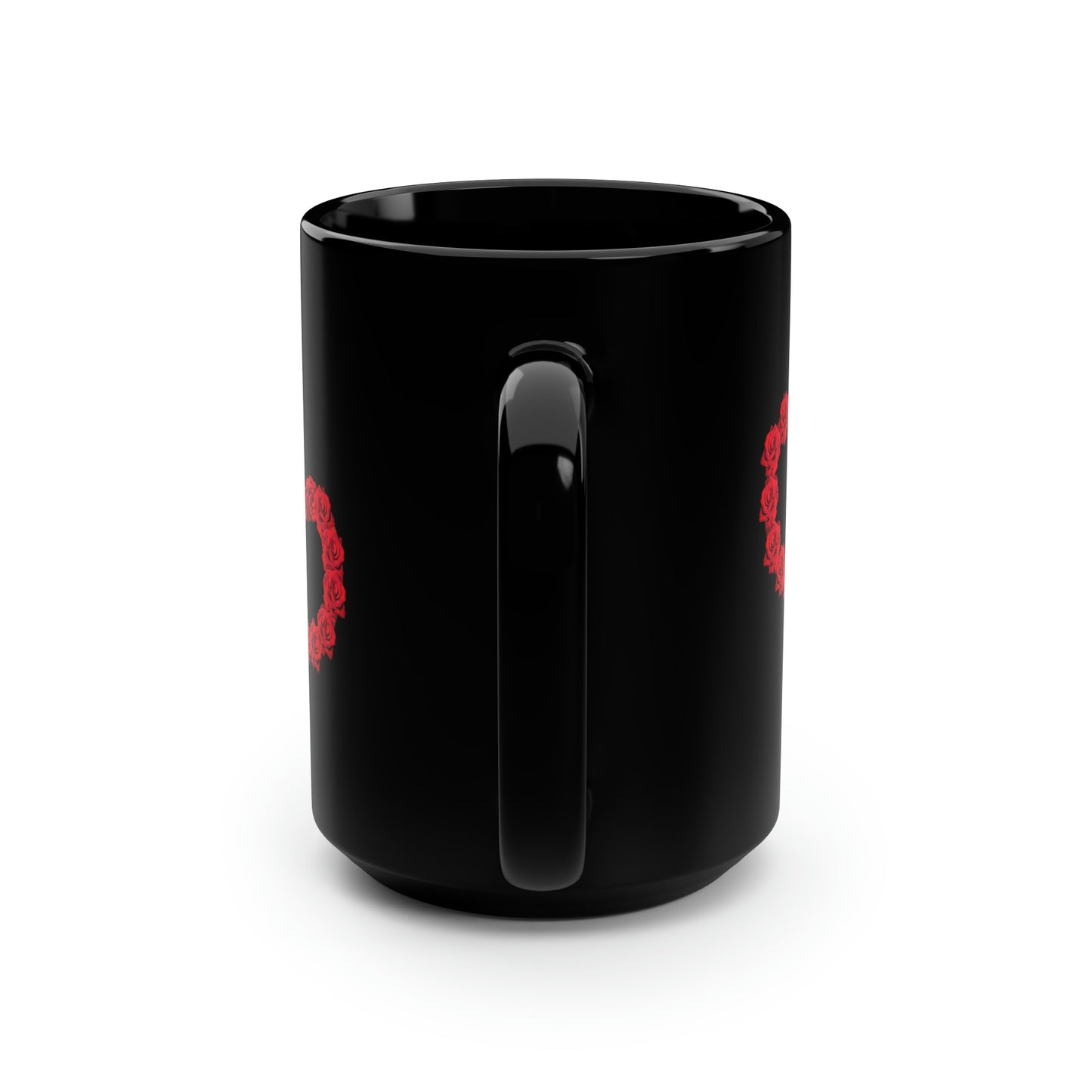Hearts Black Coffee Mug and Tea Cups, 15oz | Life By Ortavia