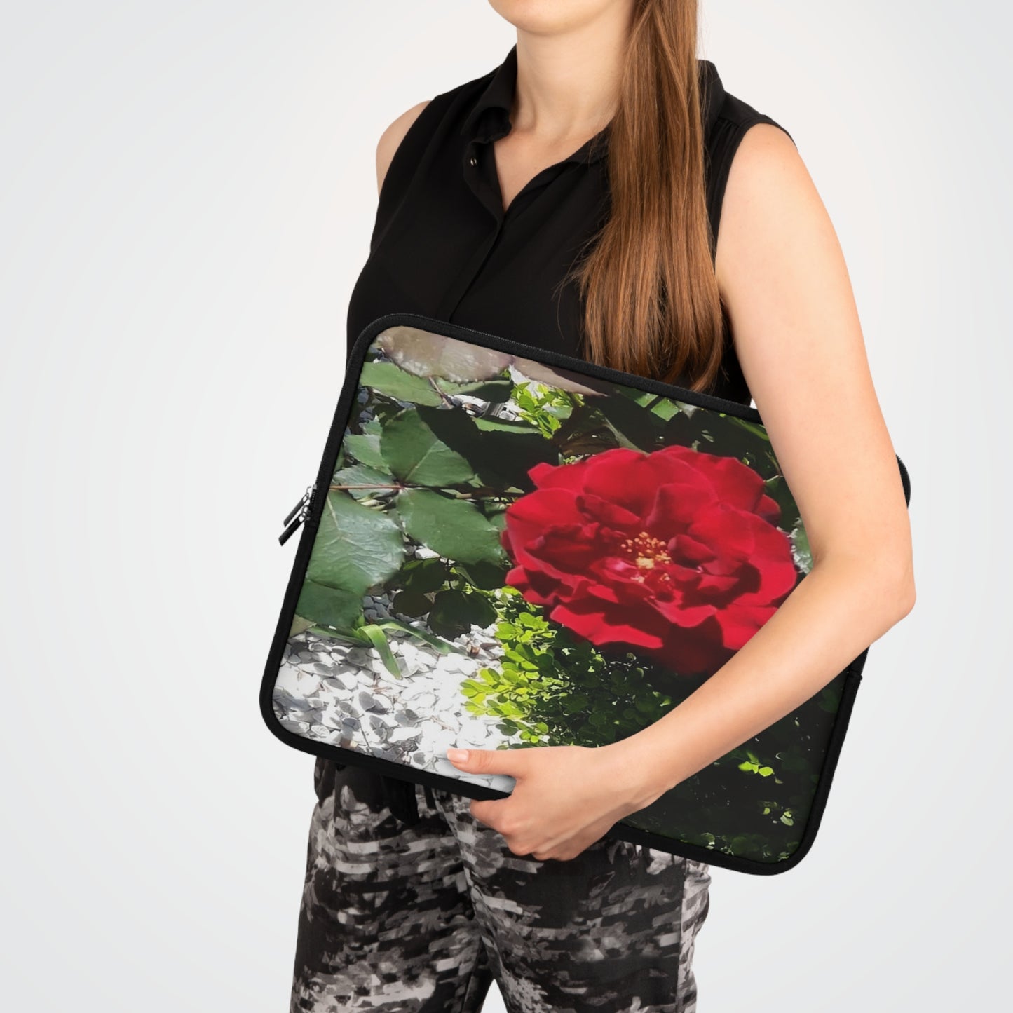 Laptop Sleeve Protecting Cover with Europeana Red Rose 7 Inch 10 Inch 13 Inch 15 Inch 17 Inch