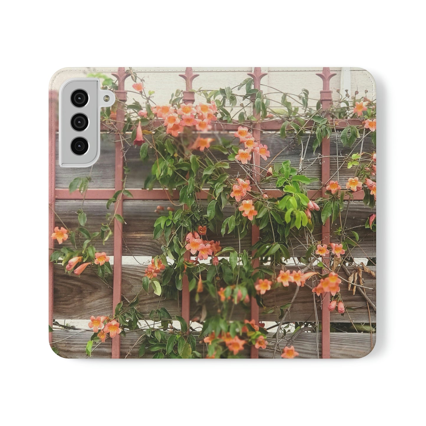 Flowers On A Rugged Fence | Folio Phone Case | High Bloom Collection | Life By Ortavia