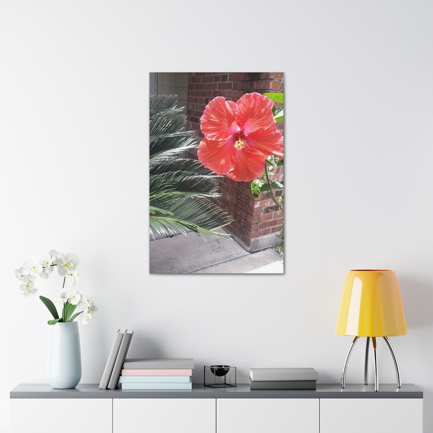 Art Prints & Wall Art, Gallery Canvas with Peach Hibiscus Flower
