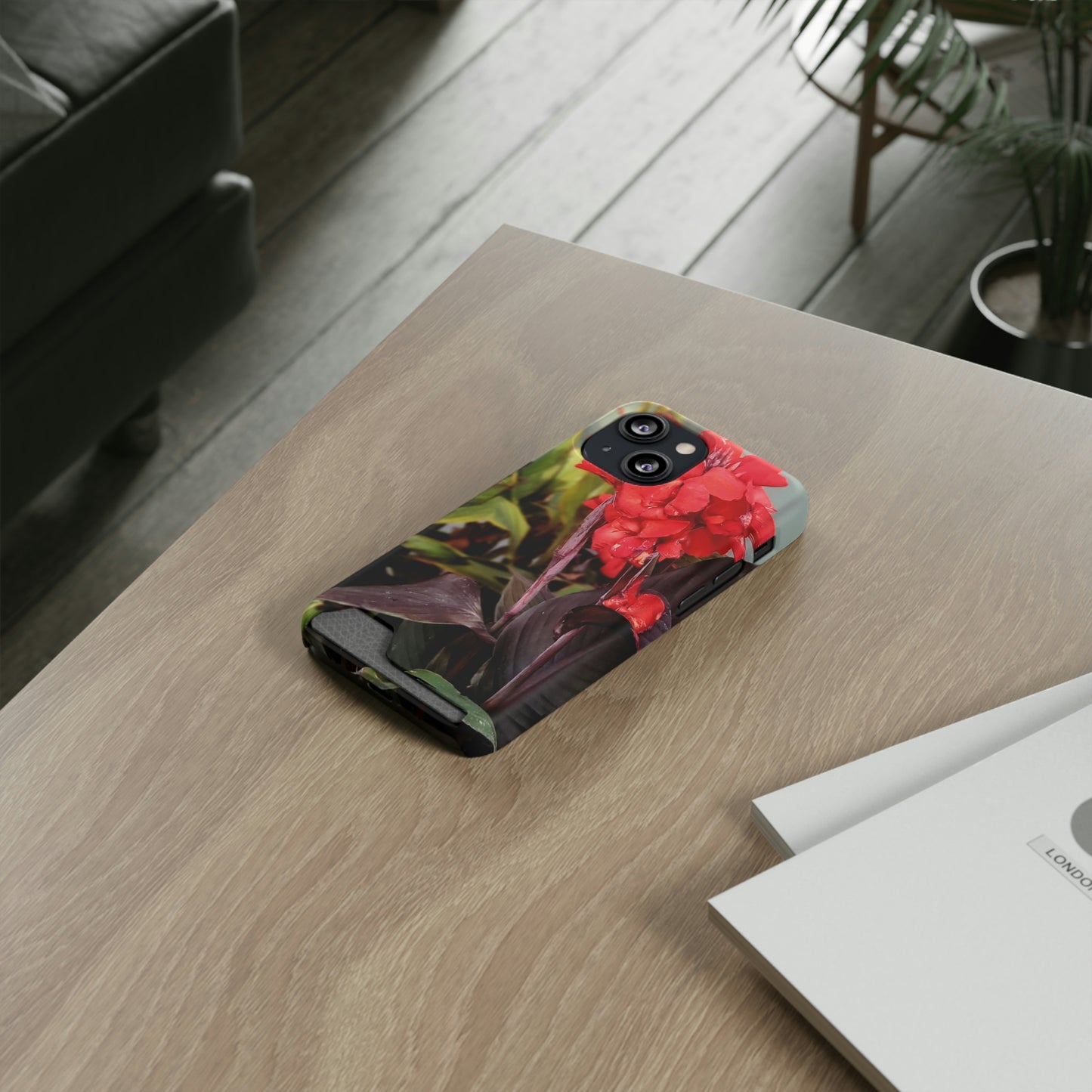 Red Canna | Phone Case With Card Holder | High Bloom Collection | Life By Ortavia