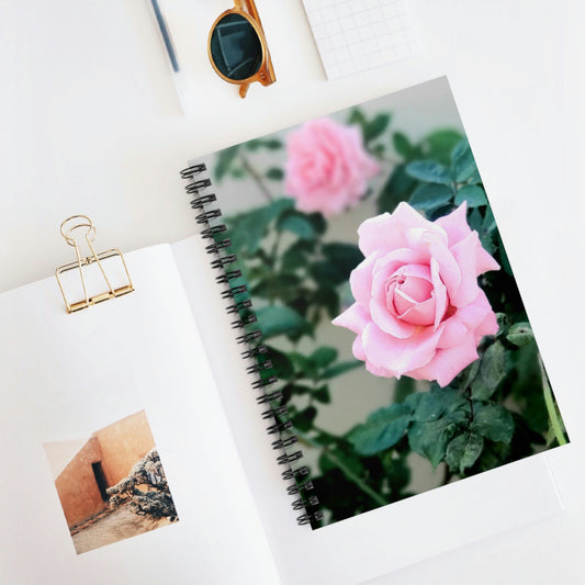 Focus On A Pink Rose | Spiral Notebook 118 pg Ruled | High Bloom Collection | Life By Ortavia
