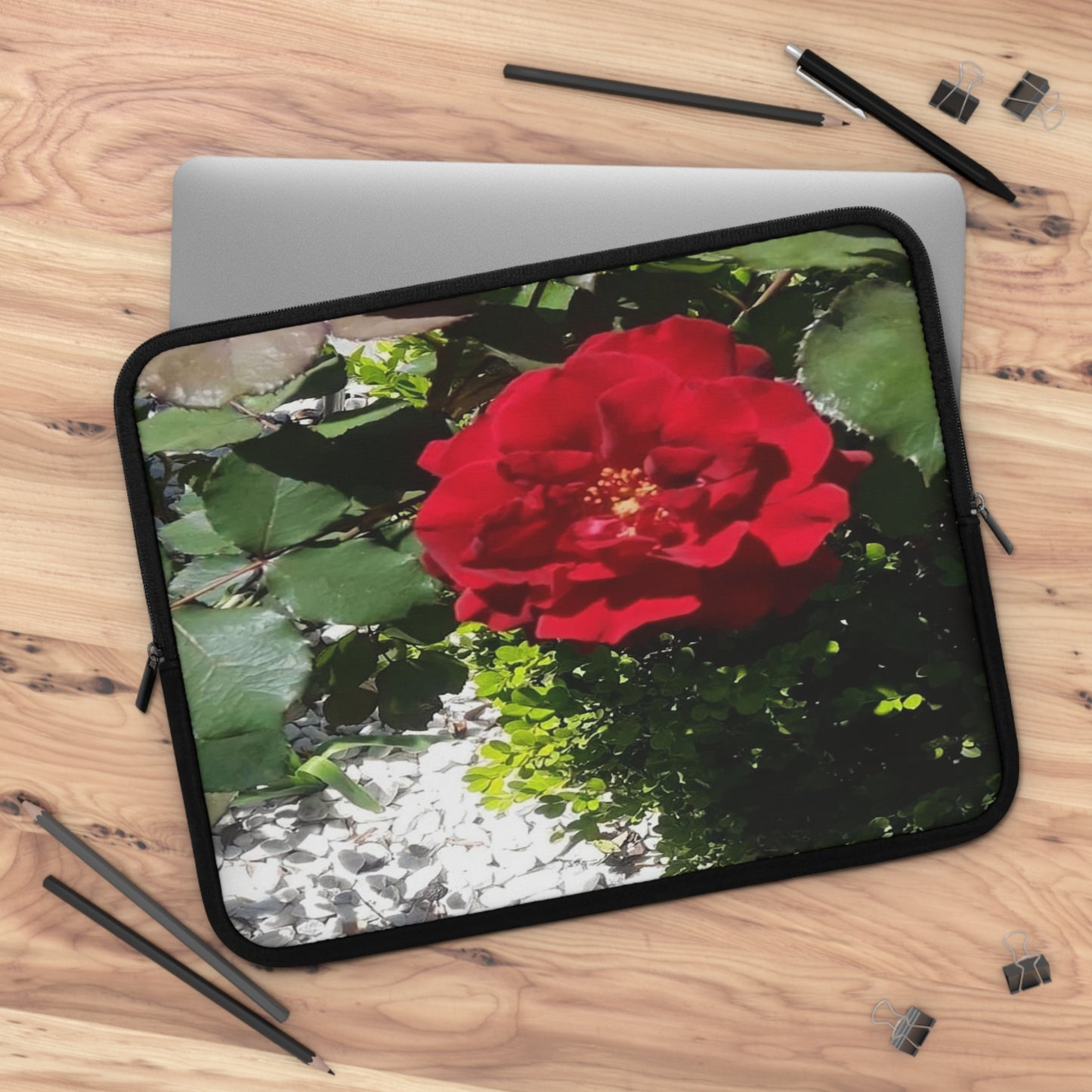 Laptop Sleeve Protecting Cover with Europeana Red Rose 7 Inch 10 Inch 13 Inch 15 Inch 17 Inch