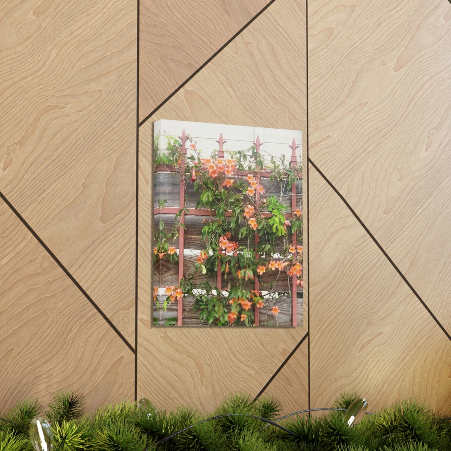 Flowers On A Rugged Fence | Wall Art Canvas | High Bloom Collection | Life By Ortavia