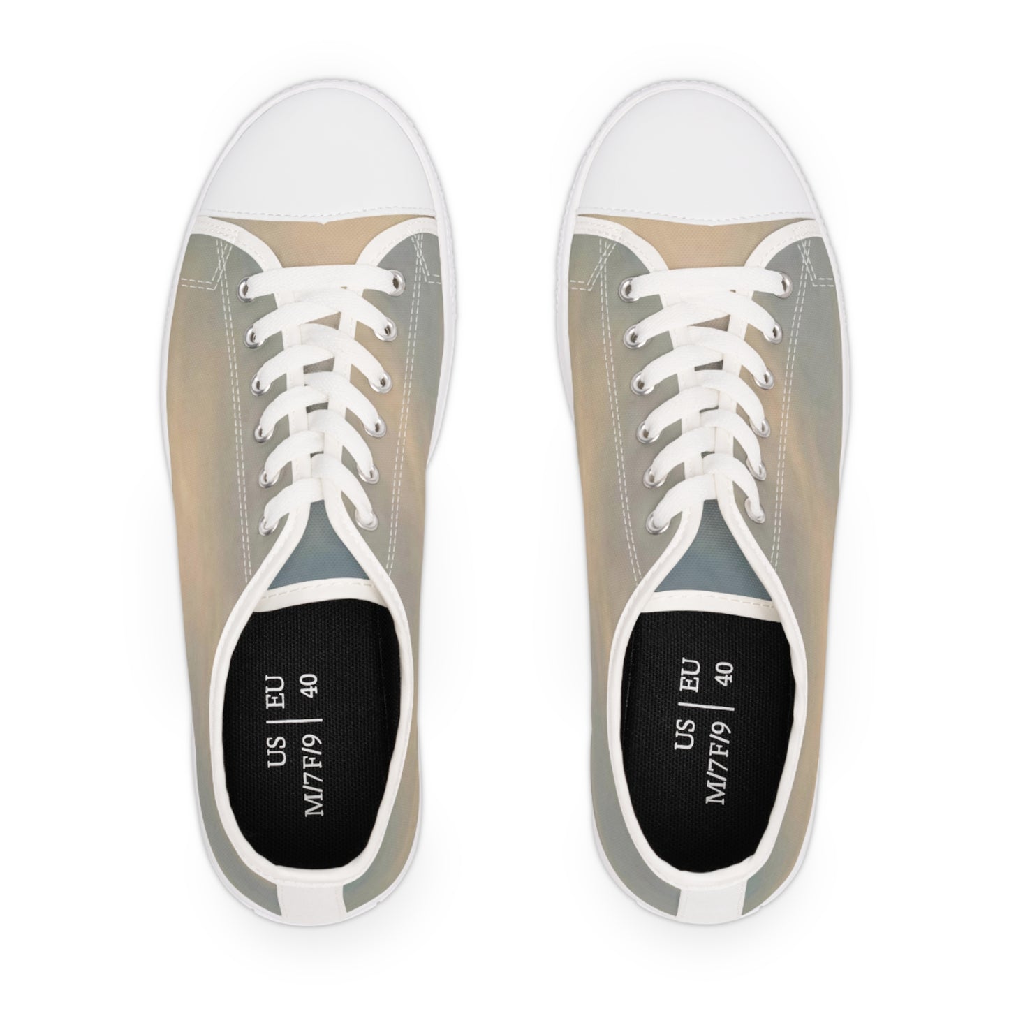 Women's Low Top Sneakers with Pink/Blue Multi-Colored Design