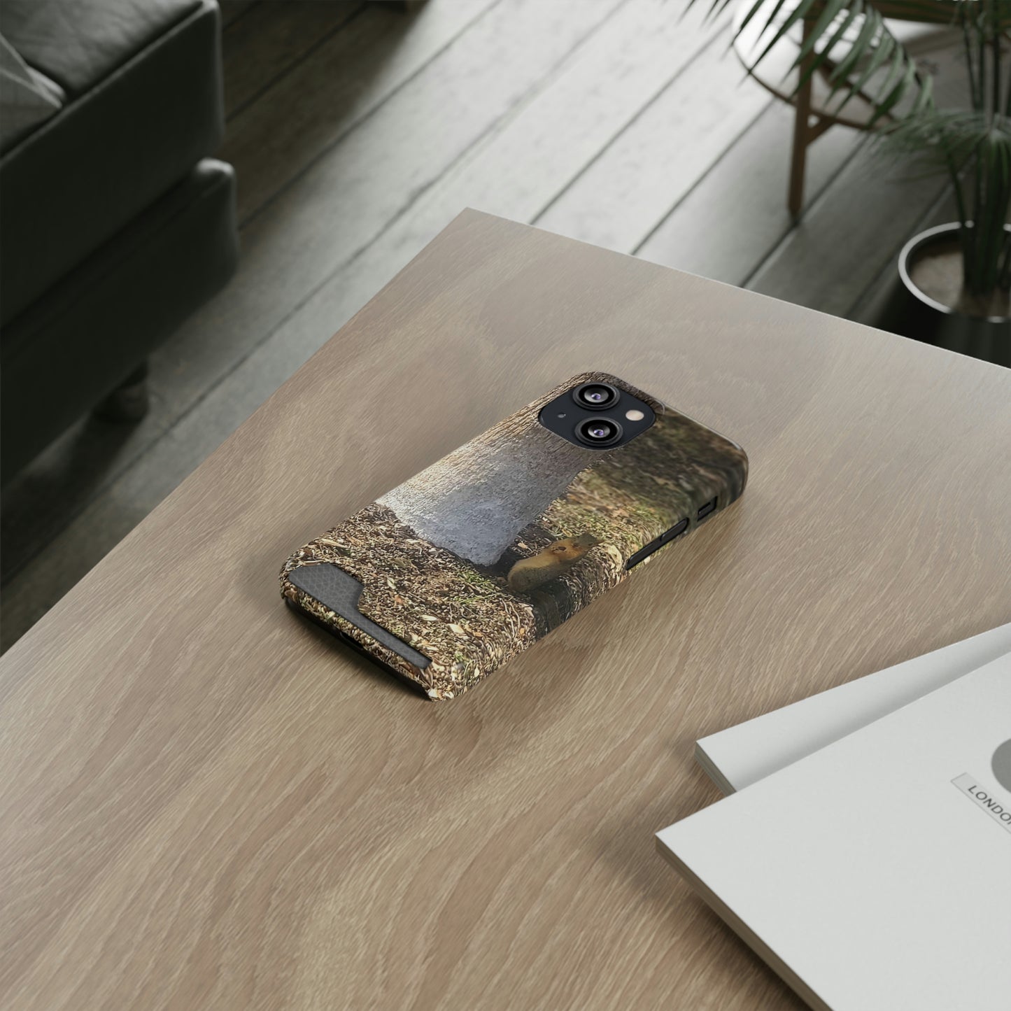 Squirrel and A Nut | Phone Case with Card Holder | Urban Geographic Collection | Life By Ortavia