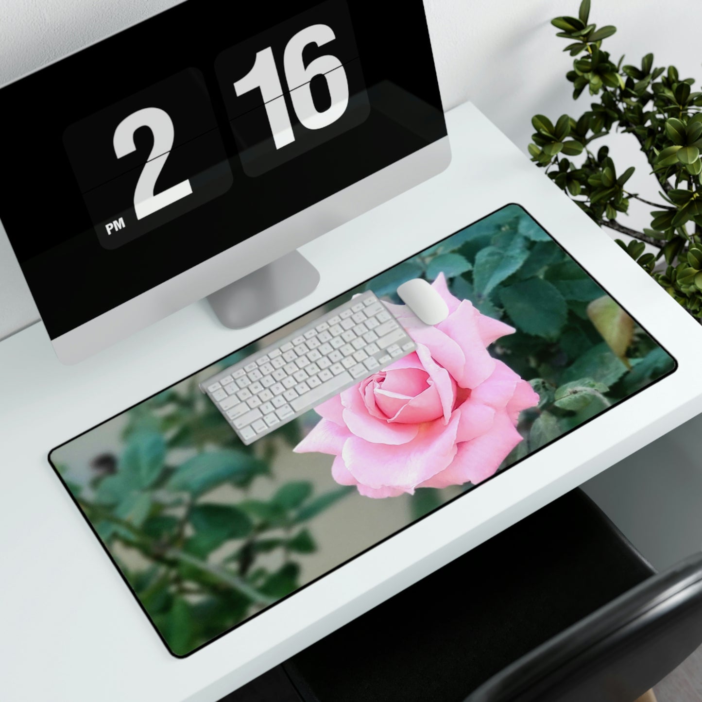 Focus On A Pink Rose | High Bloom Collection | Desk Mat | Life By Ortavia