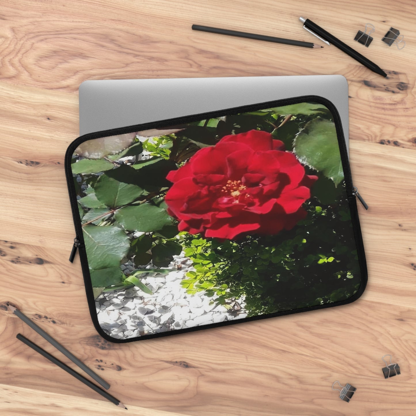 Laptop Sleeve Protecting Cover with Europeana Red Rose 7 Inch 10 Inch 13 Inch 15 Inch 17 Inch