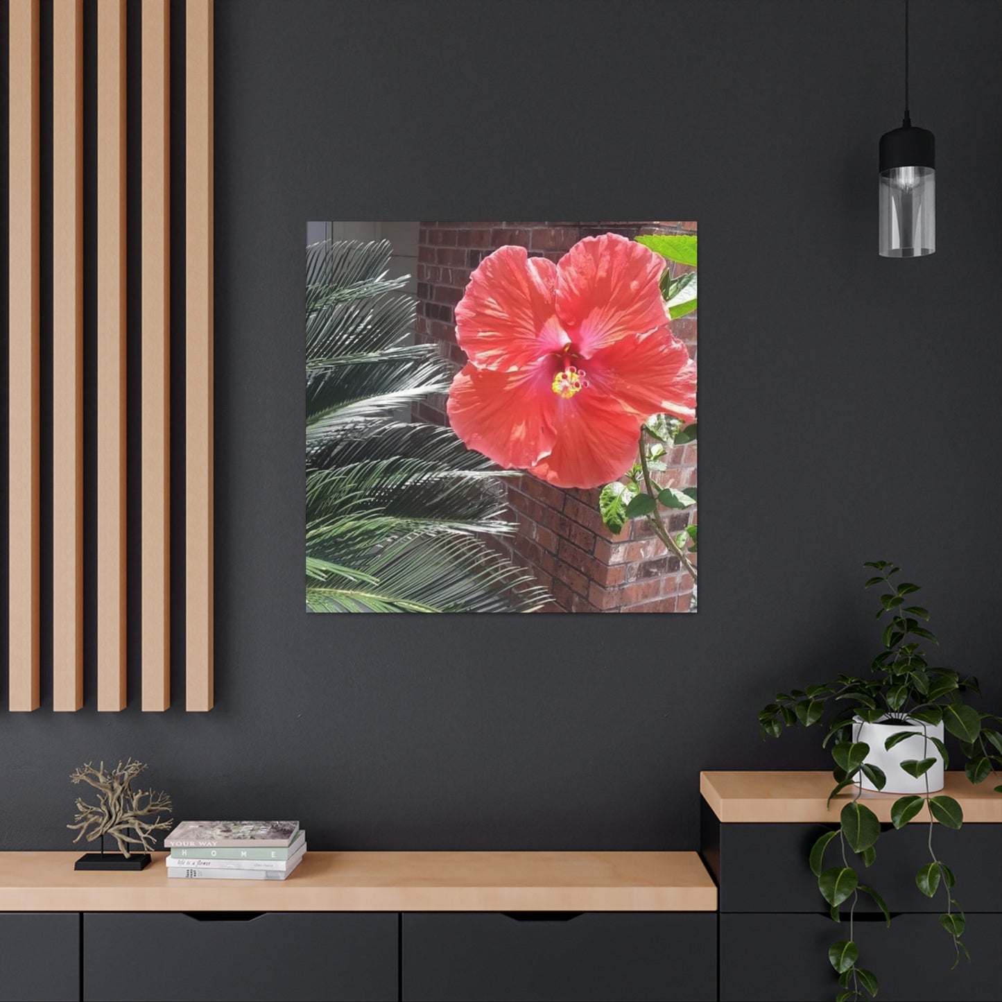 Art Prints & Wall Art, Gallery Canvas with Peach Hibiscus Flower
