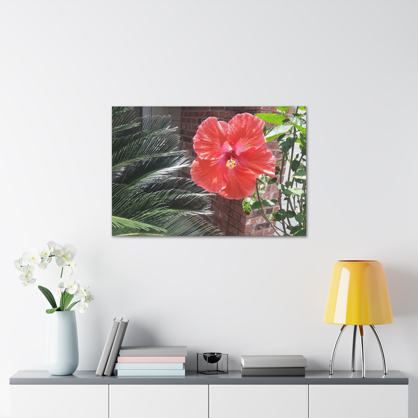 Art Prints & Wall Art, Gallery Canvas with Peach Hibiscus Flower