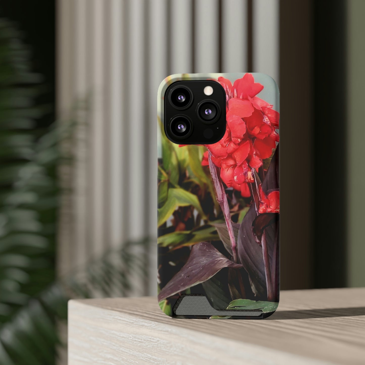 Red Canna | Phone Case With Card Holder | High Bloom Collection | Life By Ortavia