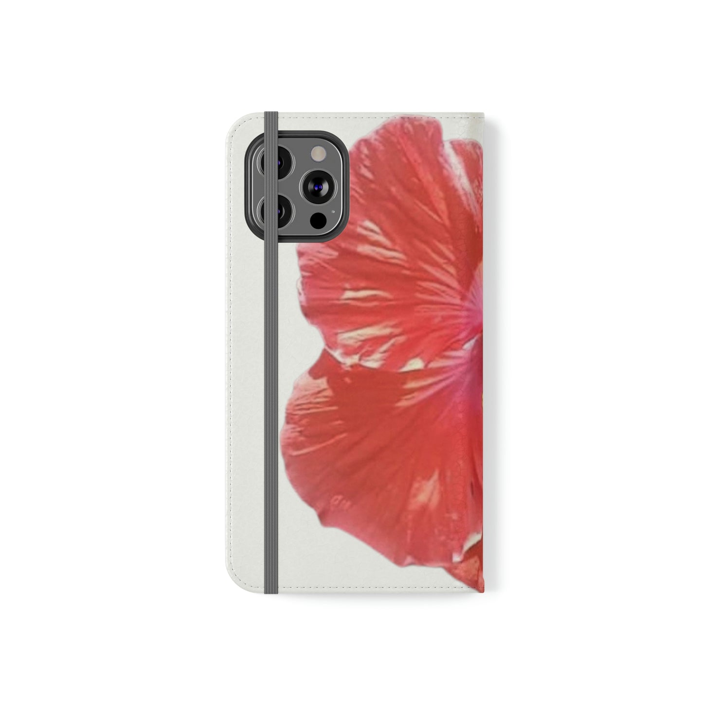 Peach Hibiscus White Background | Folio Phone Case | High Bloom Collection | Life By Ortavia