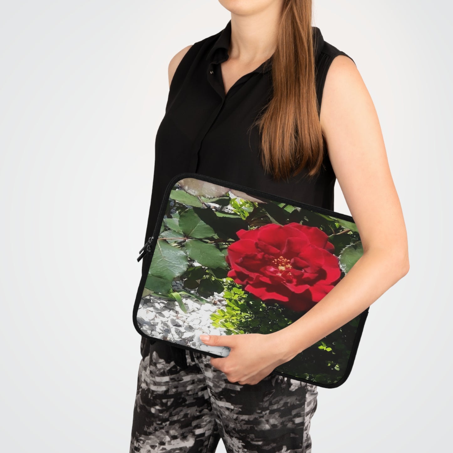 Laptop Sleeve Protecting Cover with Europeana Red Rose 7 Inch 10 Inch 13 Inch 15 Inch 17 Inch