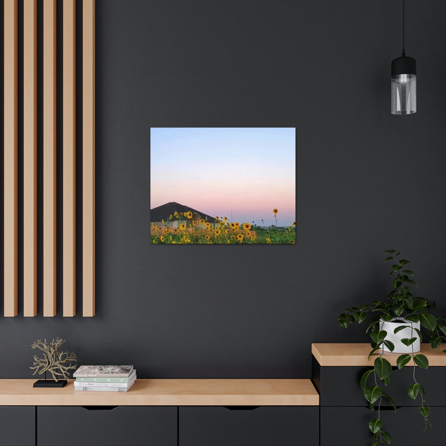 Sunflowers and a Rainbow Sky Canvas Gallery Wraps