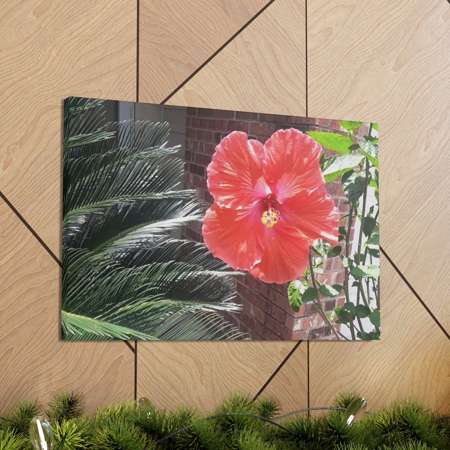 Art Prints & Wall Art, Gallery Canvas with Peach Hibiscus Flower