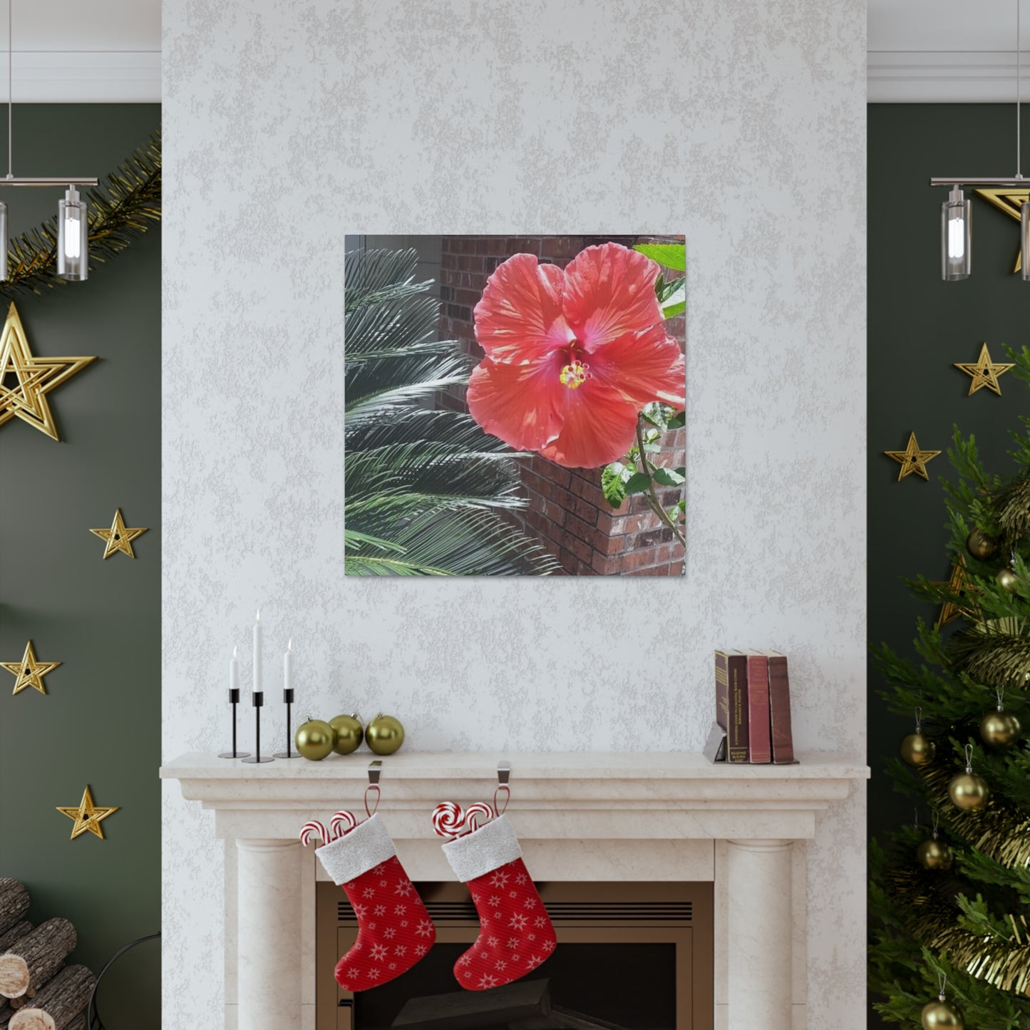 Art Prints & Wall Art, Gallery Canvas with Peach Hibiscus Flower