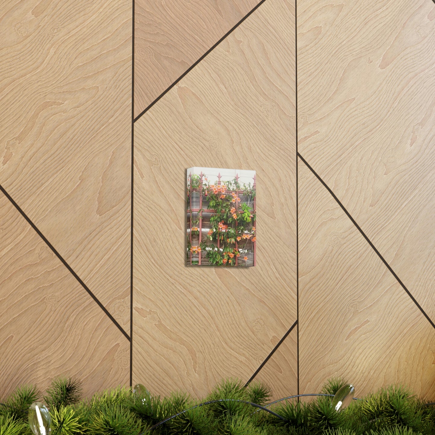 Flowers On A Rugged Fence | Wall Art Canvas | High Bloom Collection | Life By Ortavia