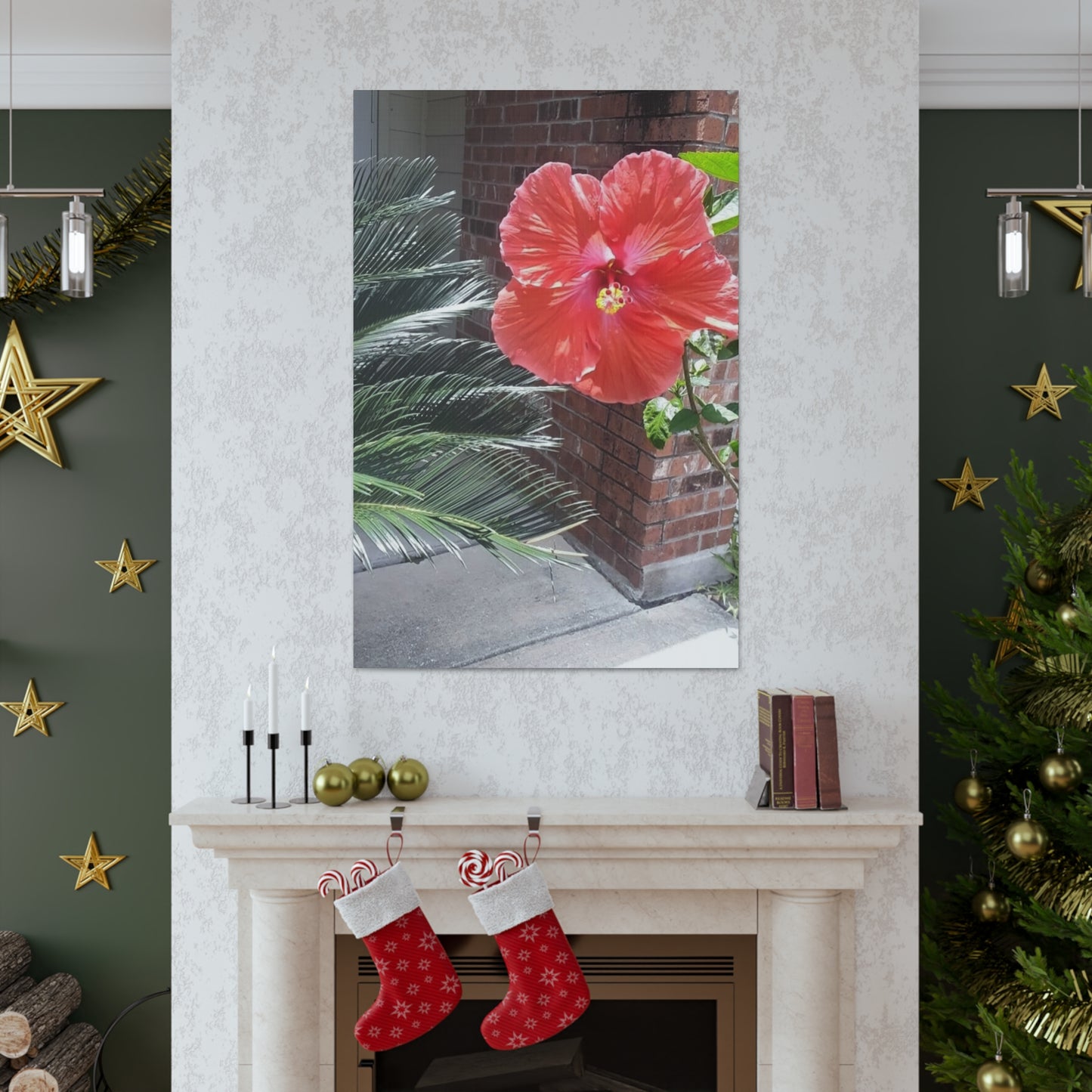 Art Prints & Wall Art, Gallery Canvas with Peach Hibiscus Flower