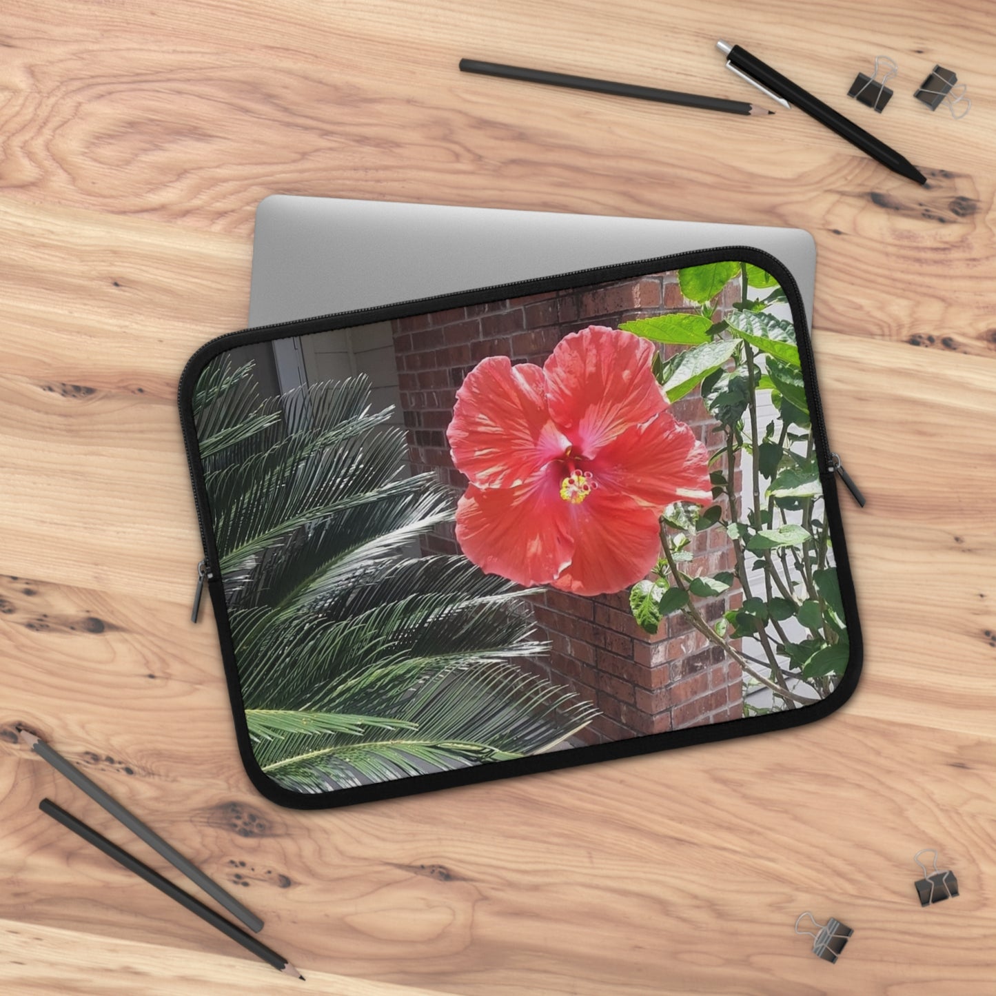 Laptop Sleeve with Peach Hibiscus Flower Design 7 Inch 10 Inch 13 Inch 15 Inch 17 Inch