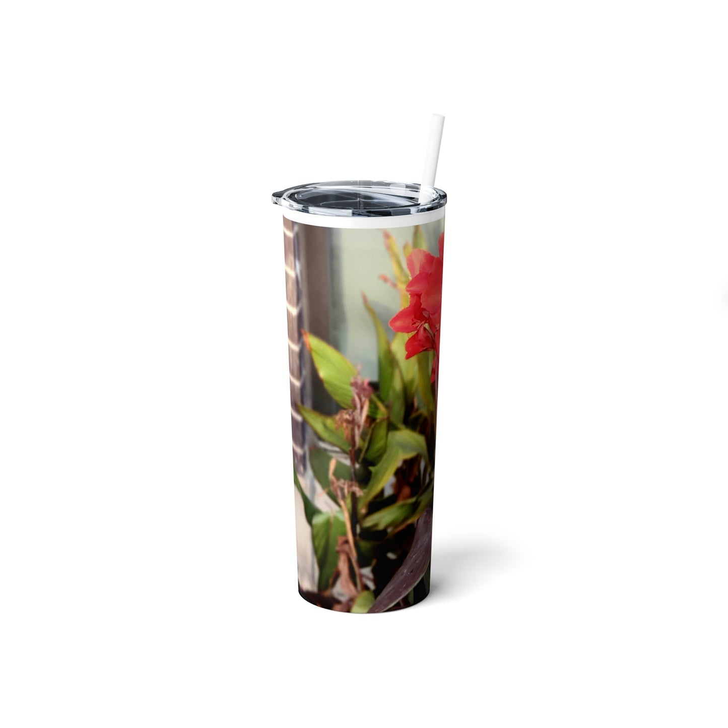 Red Canna | Skinny Steel Tumbler with Straw 20oz | High Bloom Collection | Life By Ortavia
