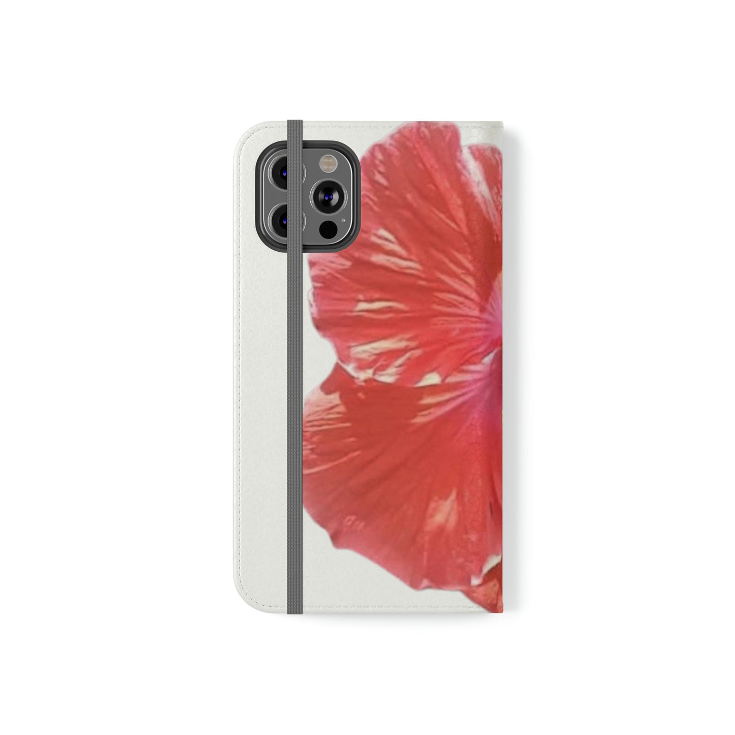 Peach Hibiscus White Background | Folio Phone Case | High Bloom Collection | Life By Ortavia