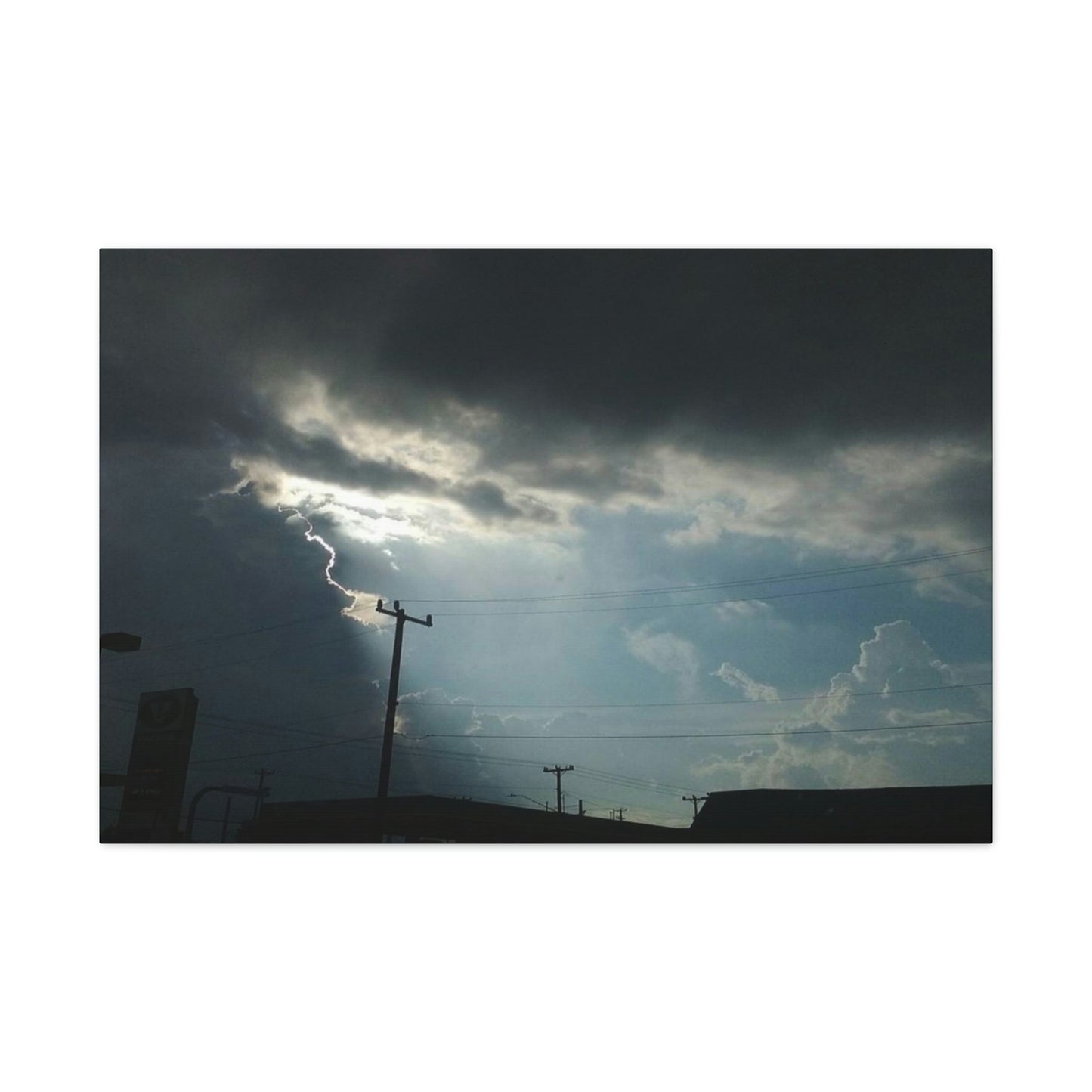 Sun Through Dark Clouds | Wall Art Canvas | Heavens Collection