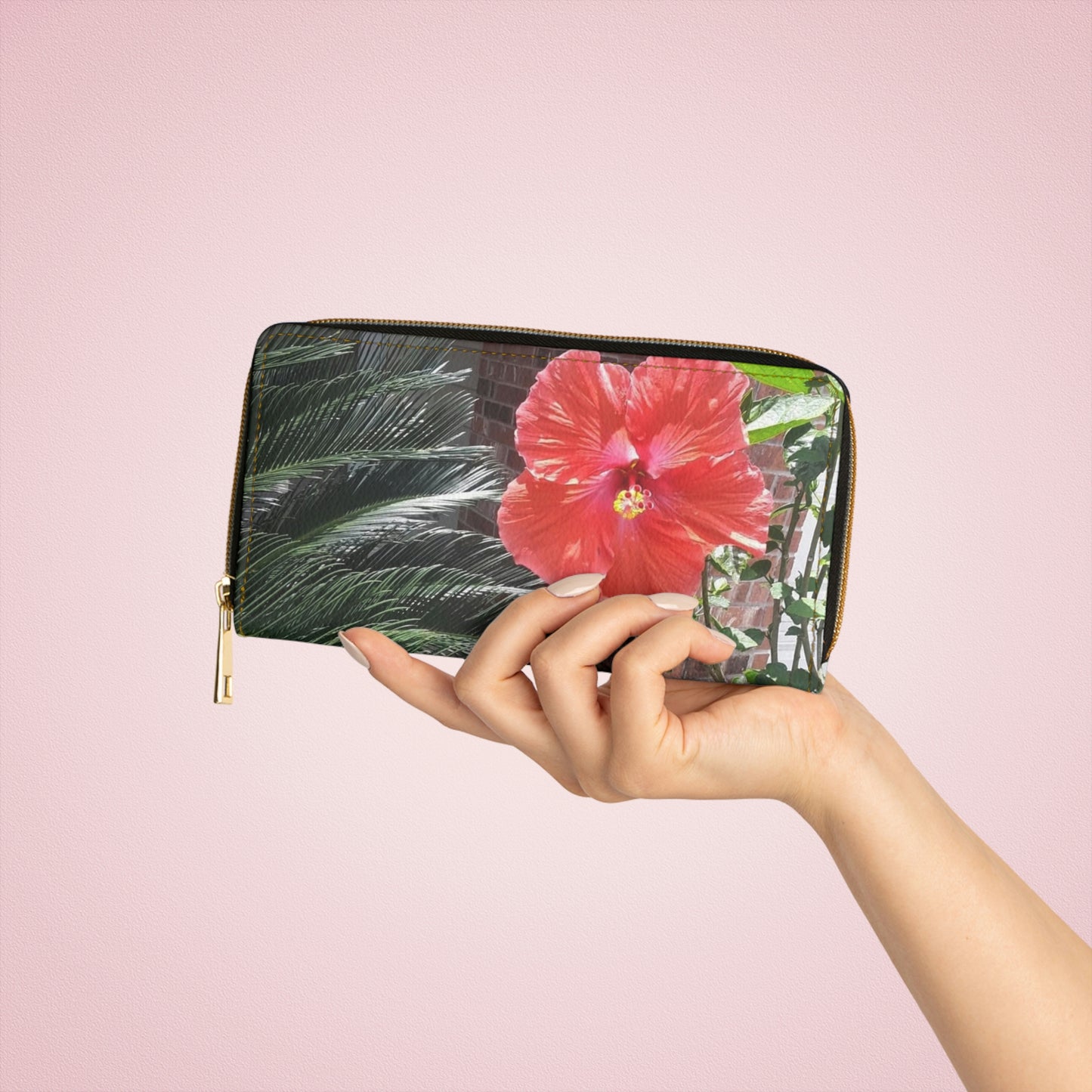 Peach Hibiscus | High Bloom Collection | Zipper Wallet | Life By Ortavia