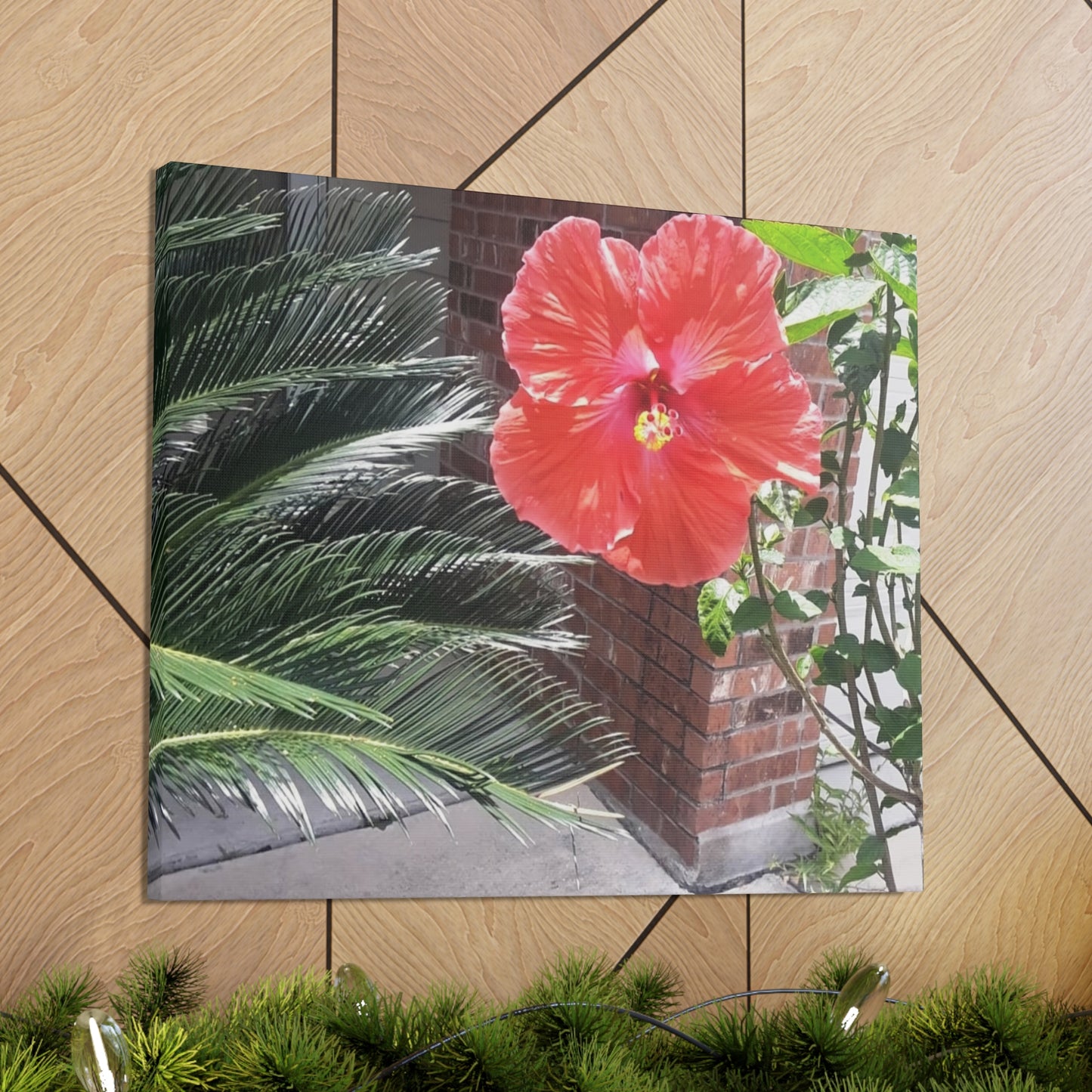 Art Prints & Wall Art, Gallery Canvas with Peach Hibiscus Flower
