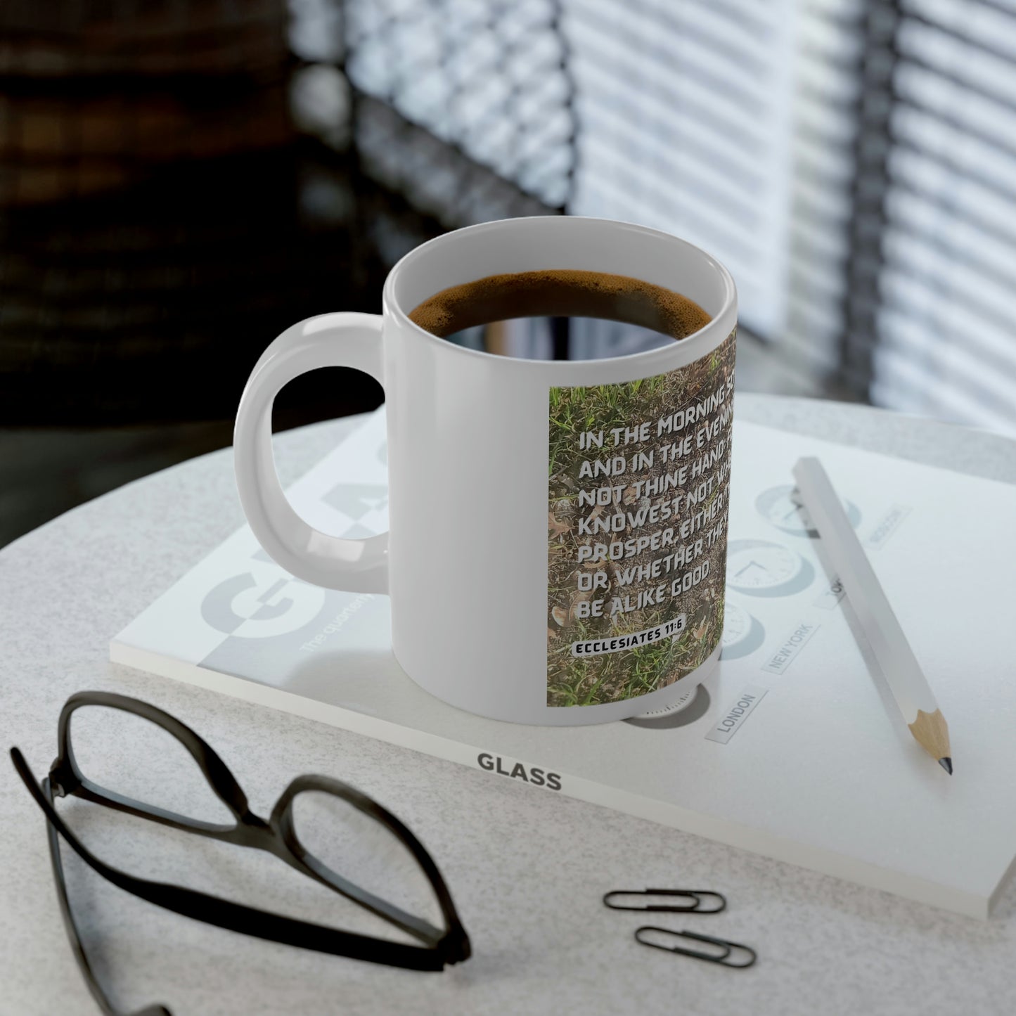Jumbo Mug, 20oz Ecclesiates 11:6 In the Morning and Evening Sow Thy Seed Scripture