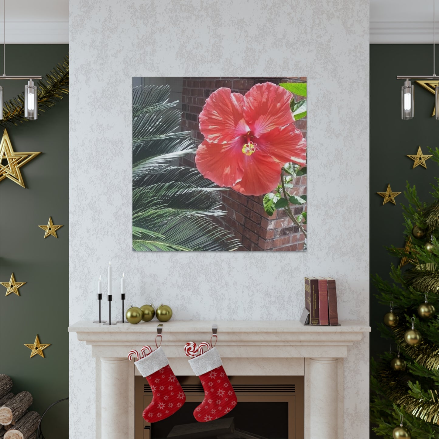 Art Prints & Wall Art, Gallery Canvas with Peach Hibiscus Flower
