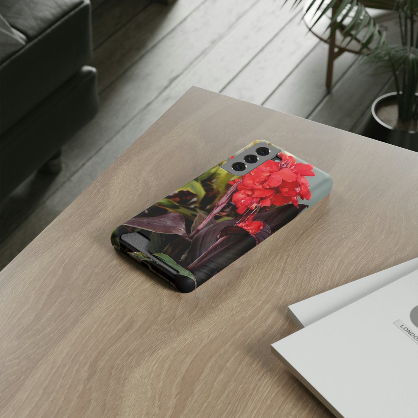 Red Canna | Phone Case With Card Holder | High Bloom Collection | Life By Ortavia