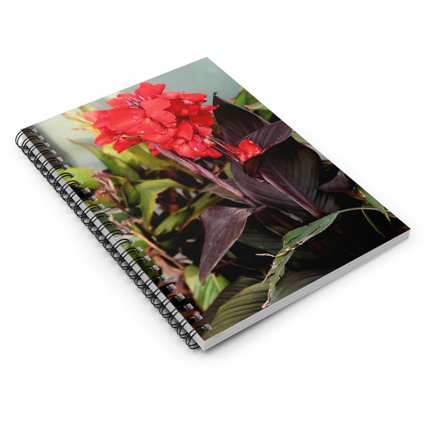 Red Canna | Spiral Notebook 118 pg Ruled | High Bloom Collection | Life By Ortavia