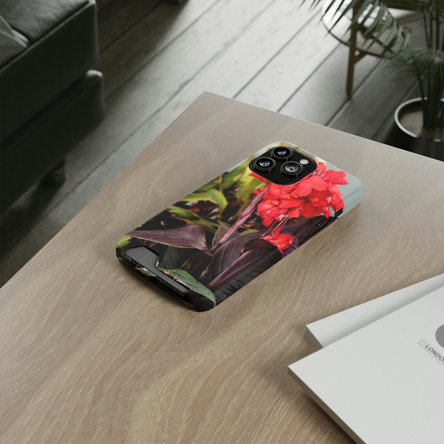 Red Canna | Phone Case With Card Holder | High Bloom Collection | Life By Ortavia