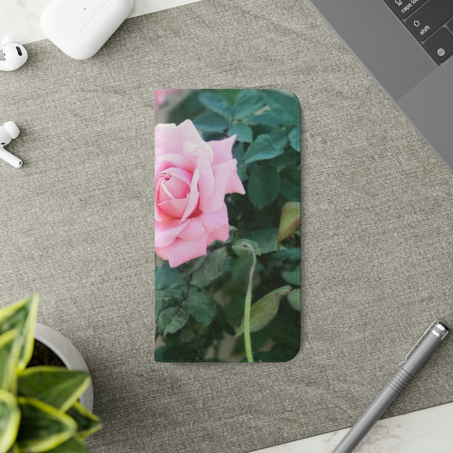 Focus on A Pink Rose | Folio Phone Case | High Bloom Collection | Life By Ortavia