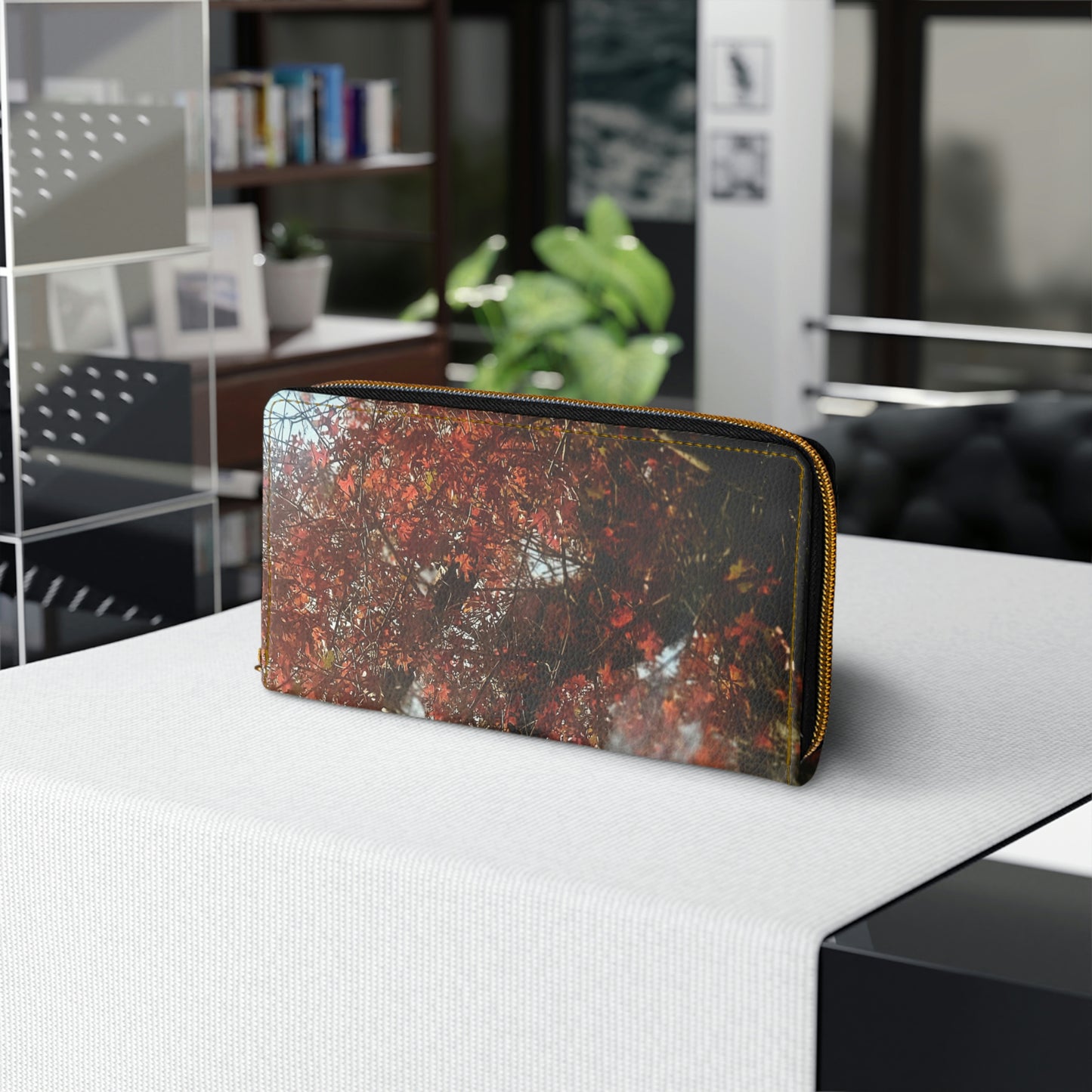 Red Autumn Leaves | High Bloom Collection | Zipper Wallet | Life By Ortavia