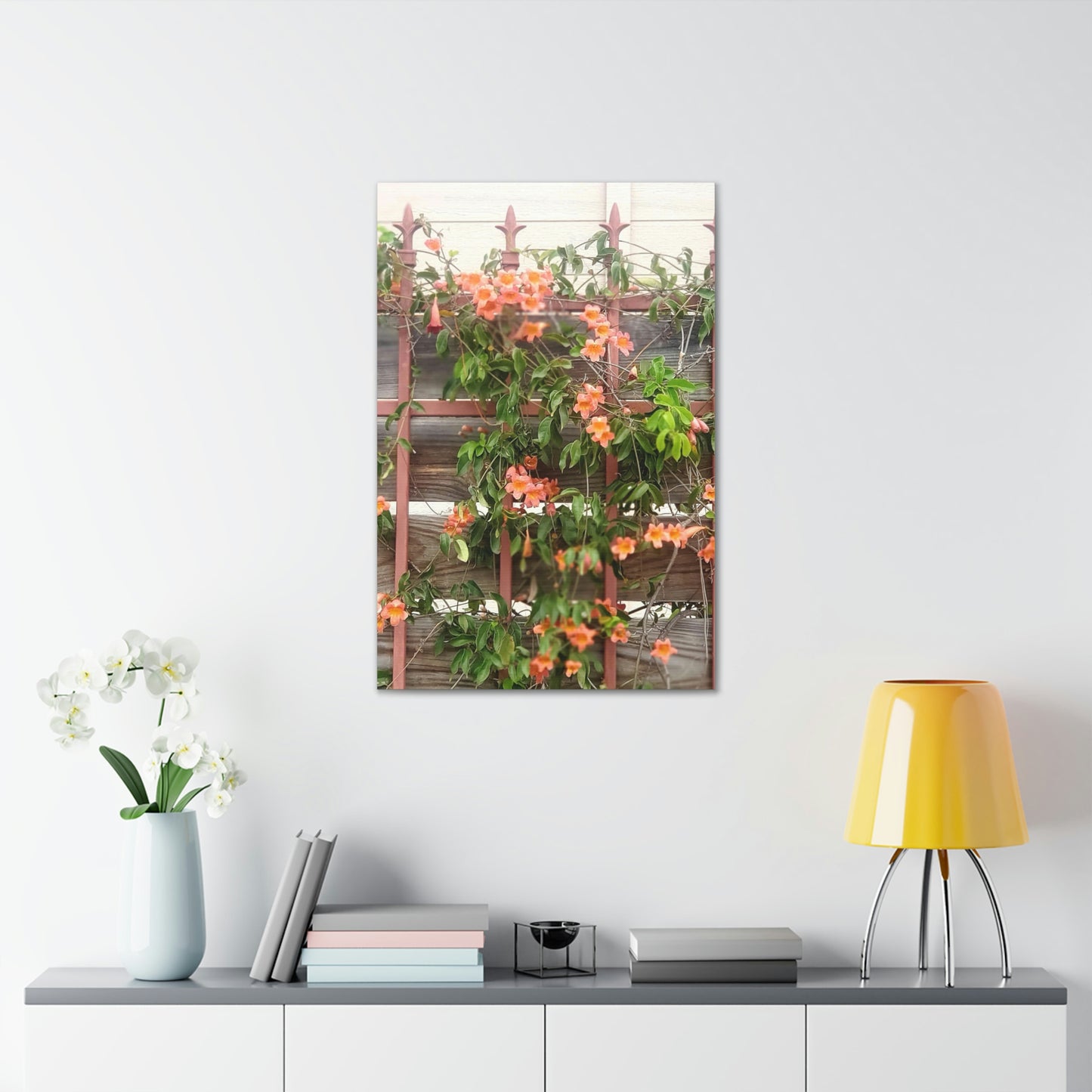 Flowers On A Rugged Fence | Wall Art Canvas | High Bloom Collection | Life By Ortavia