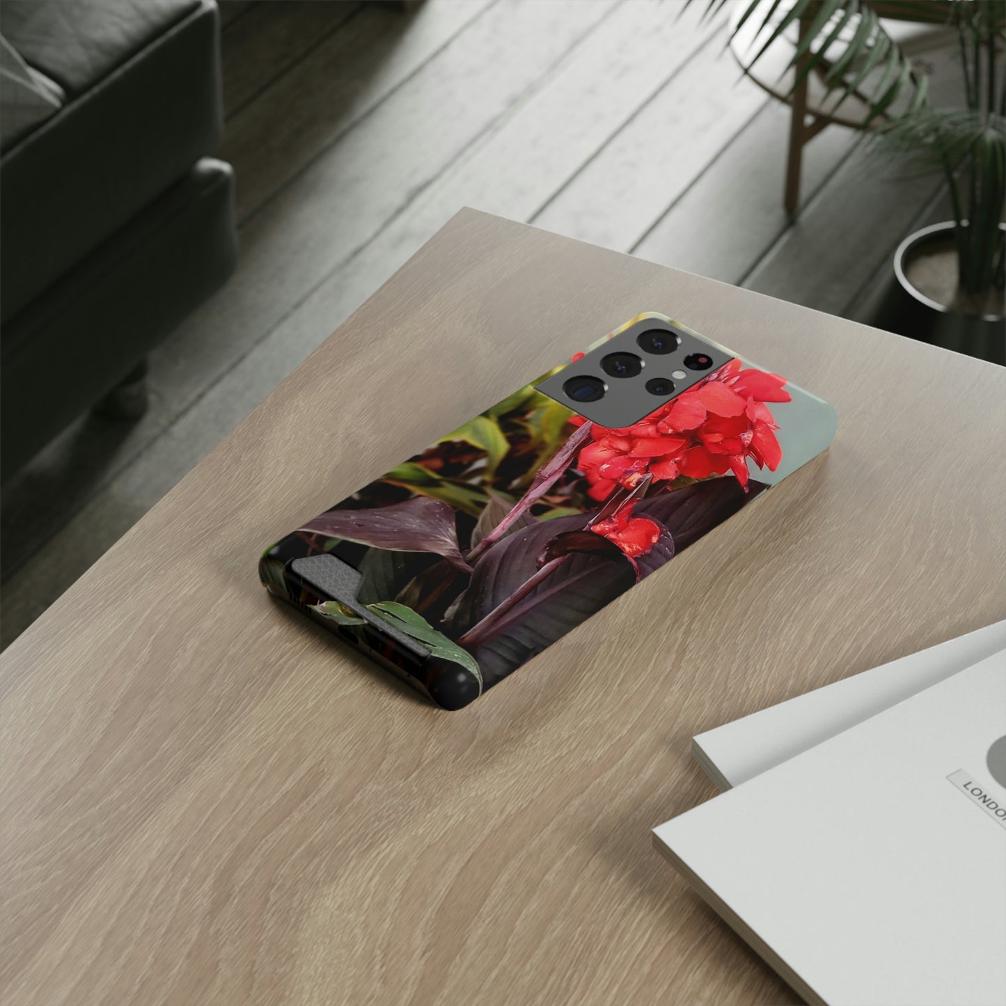 Red Canna | Phone Case With Card Holder | High Bloom Collection | Life By Ortavia