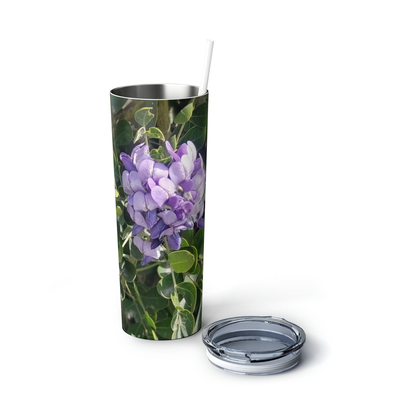 Purple Texas Mountain Laurel | Skinny Steel Tumbler with Straw 20oz