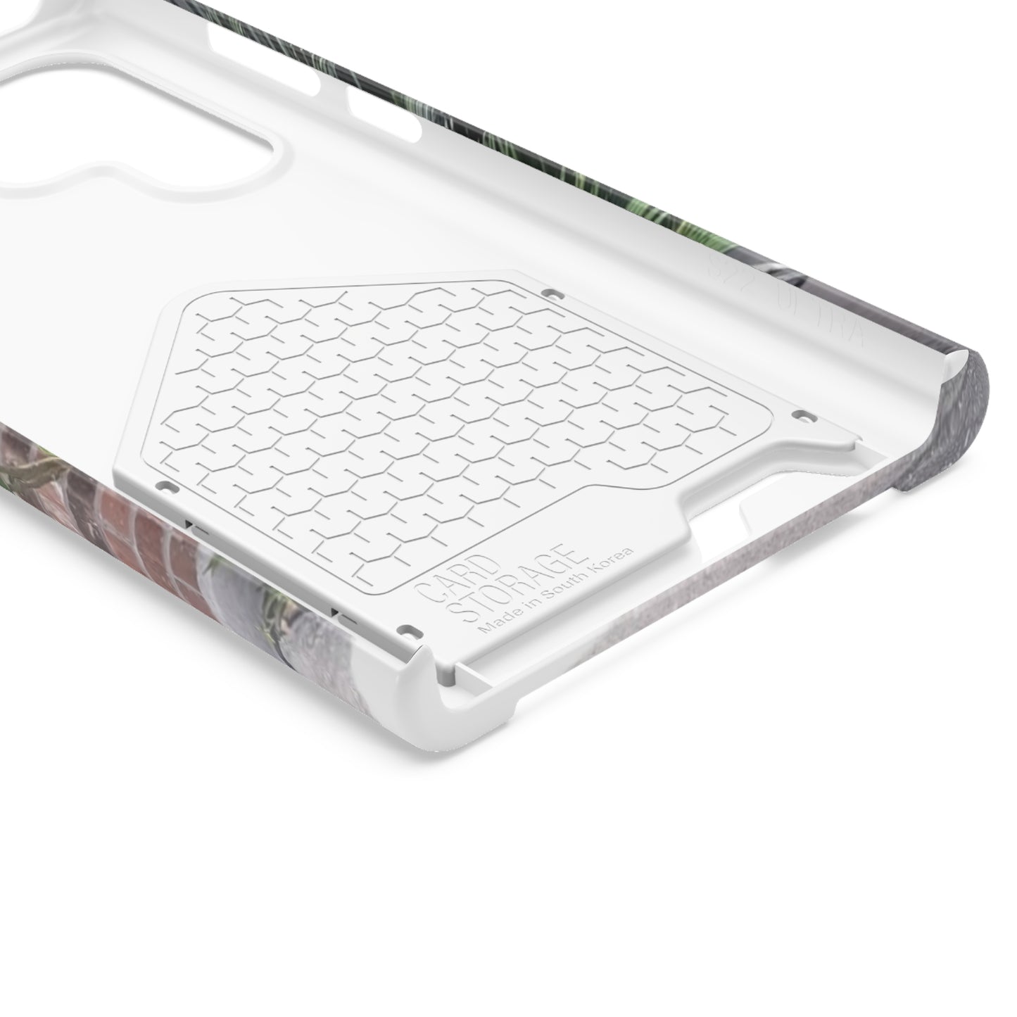 Phone Case With Card Holder with Peach Hibiscus Flower Design