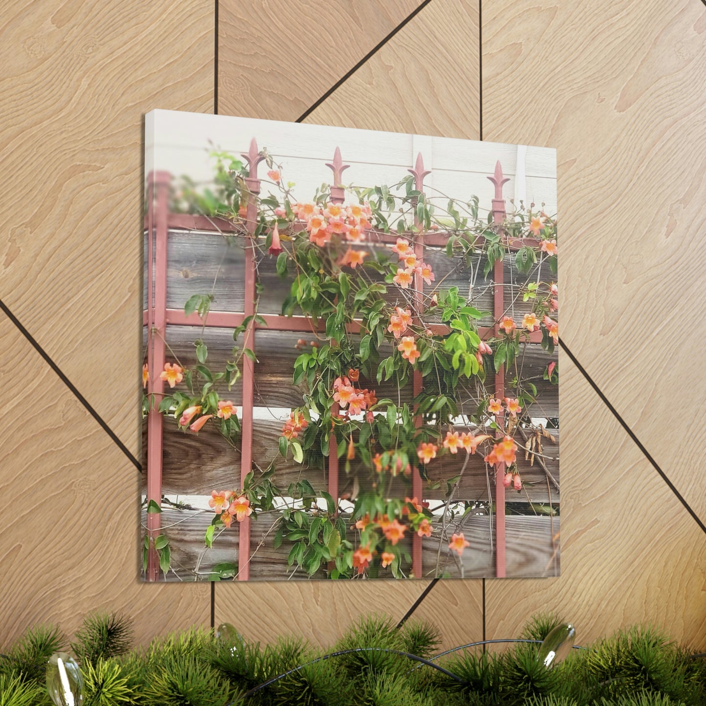 Flowers On A Rugged Fence | Wall Art Canvas | High Bloom Collection | Life By Ortavia