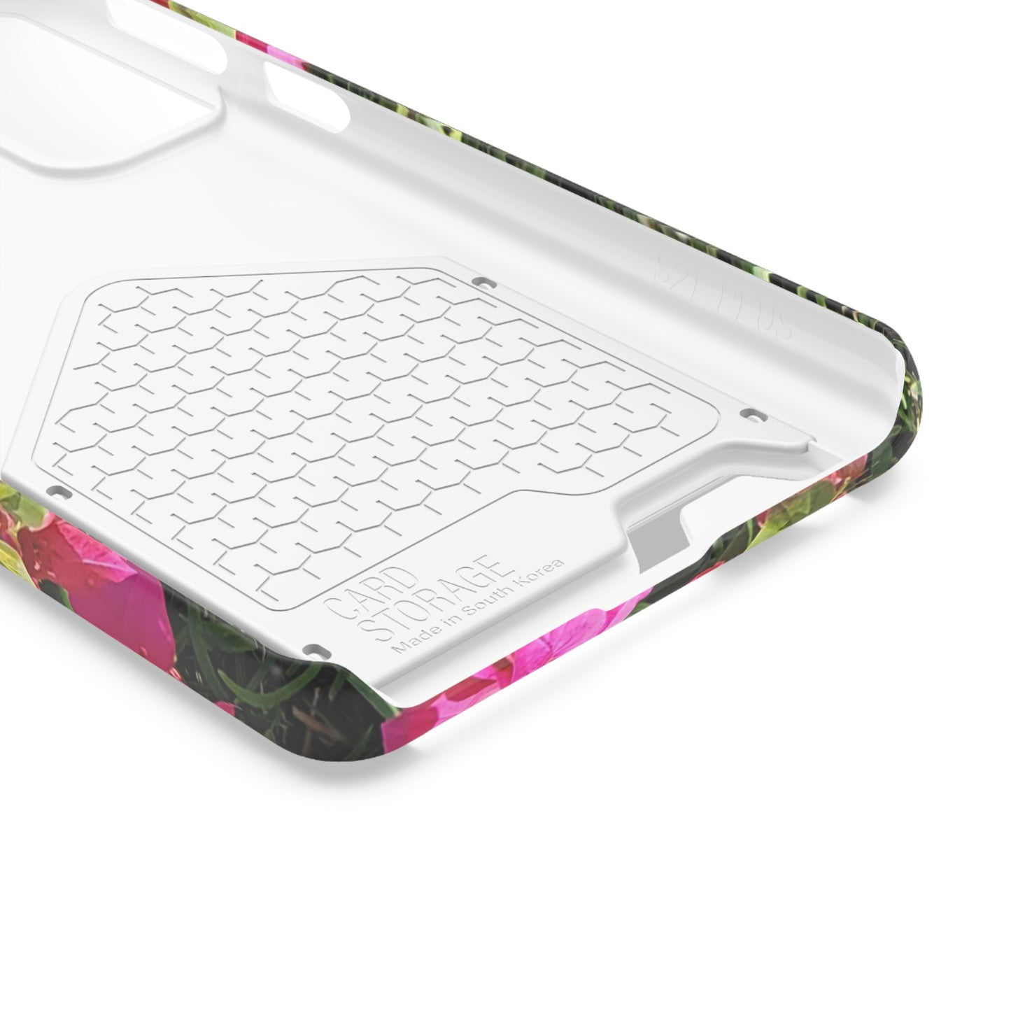 Phone Case With Card Holder with Hot Pink Bougainvillea Design