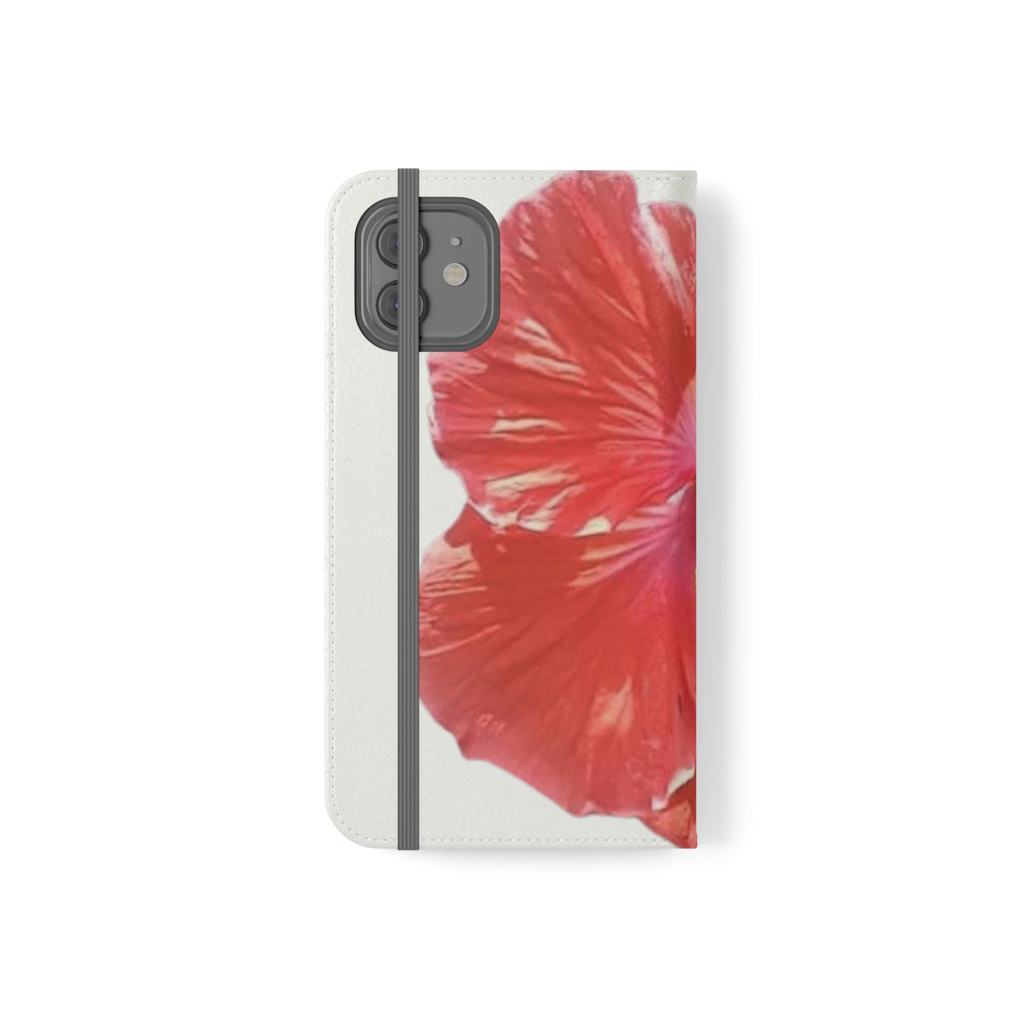 Peach Hibiscus White Background | Folio Phone Case | High Bloom Collection | Life By Ortavia
