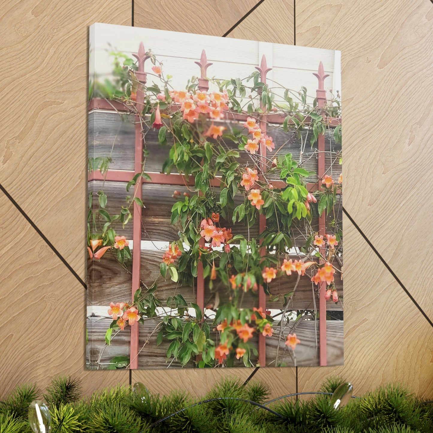 Flowers On A Rugged Fence | Wall Art Canvas | High Bloom Collection | Life By Ortavia