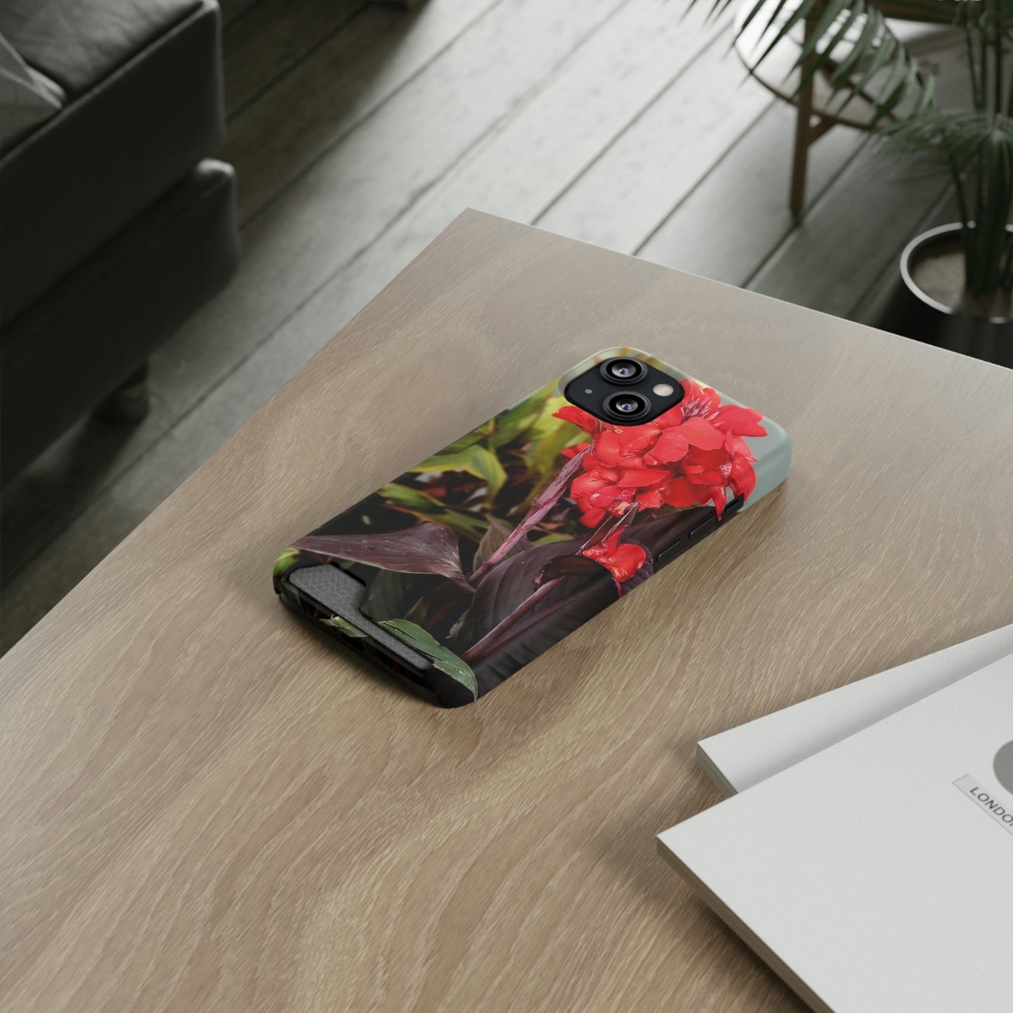 Red Canna | Phone Case With Card Holder | High Bloom Collection | Life By Ortavia
