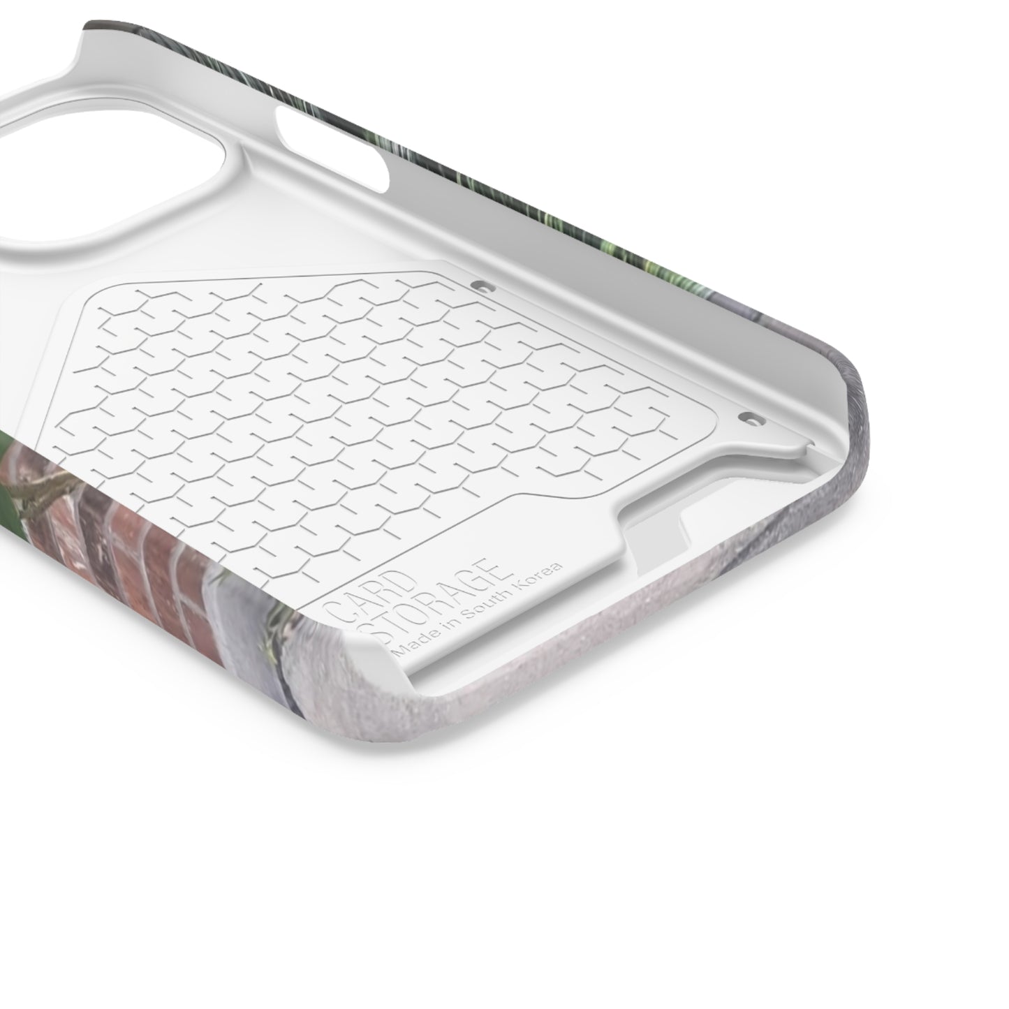 Phone Case With Card Holder with Peach Hibiscus Flower Design